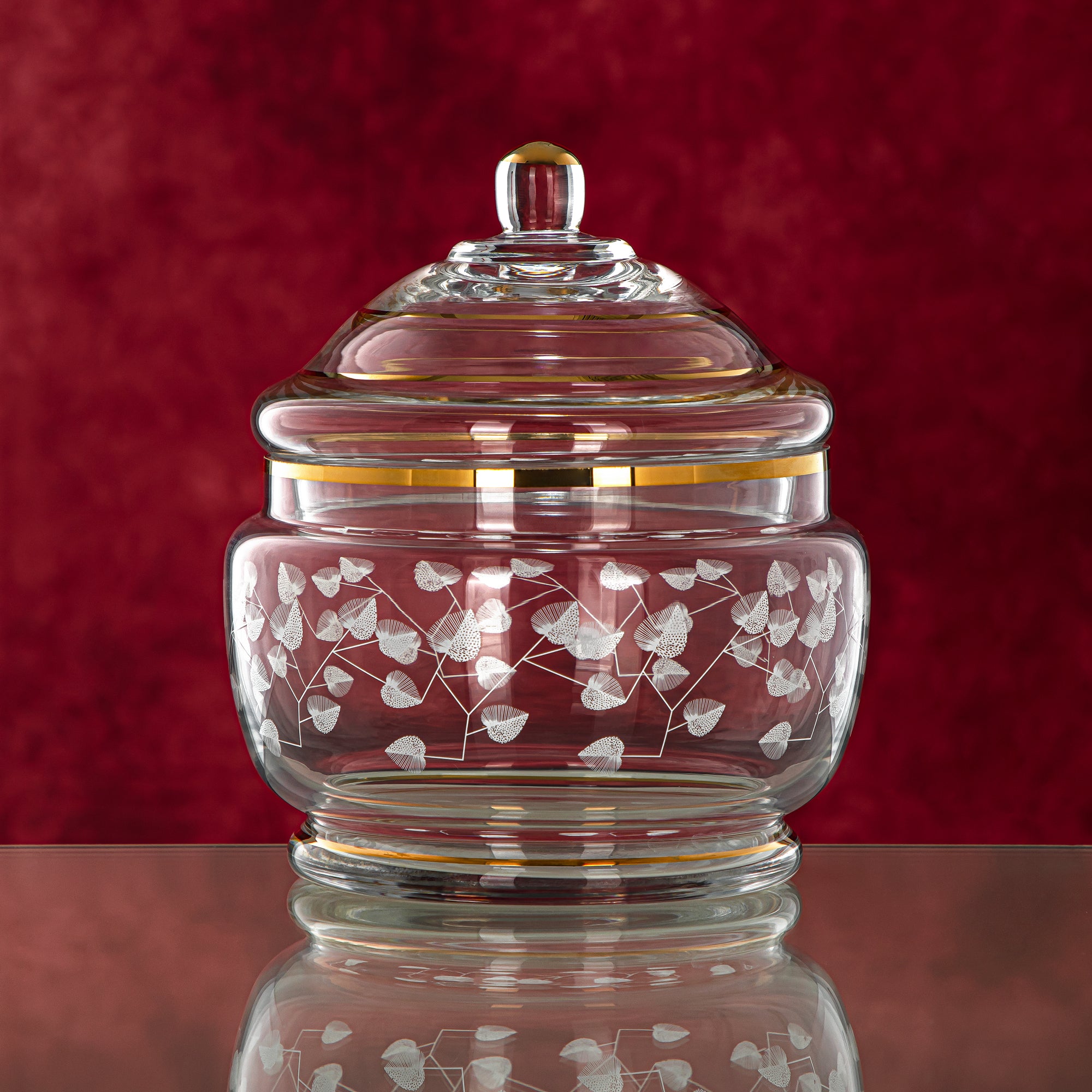 وعاء حلوى زجاجي من المرجان 1500 مل - 0138T-YLX