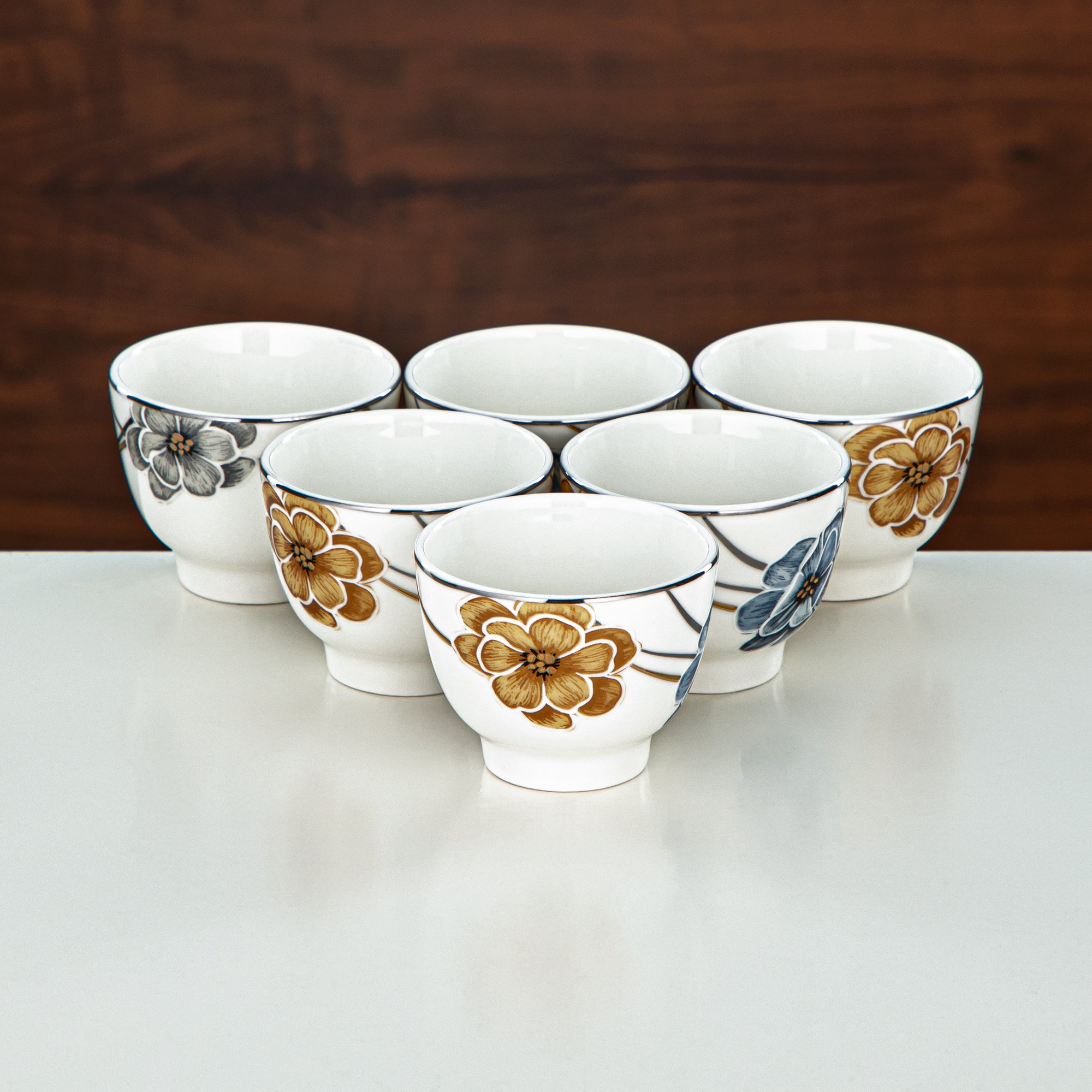 طقم ترامس المرجان 20 قطعة | فضي مطفي وذهبي مطفي 1 لتر + 1 لتر (GOK-S-MS-MG + 18PCS-12256-3) – تقديم أنيق | التجمعات، المناسبات الخاصة، رمضان، عيد