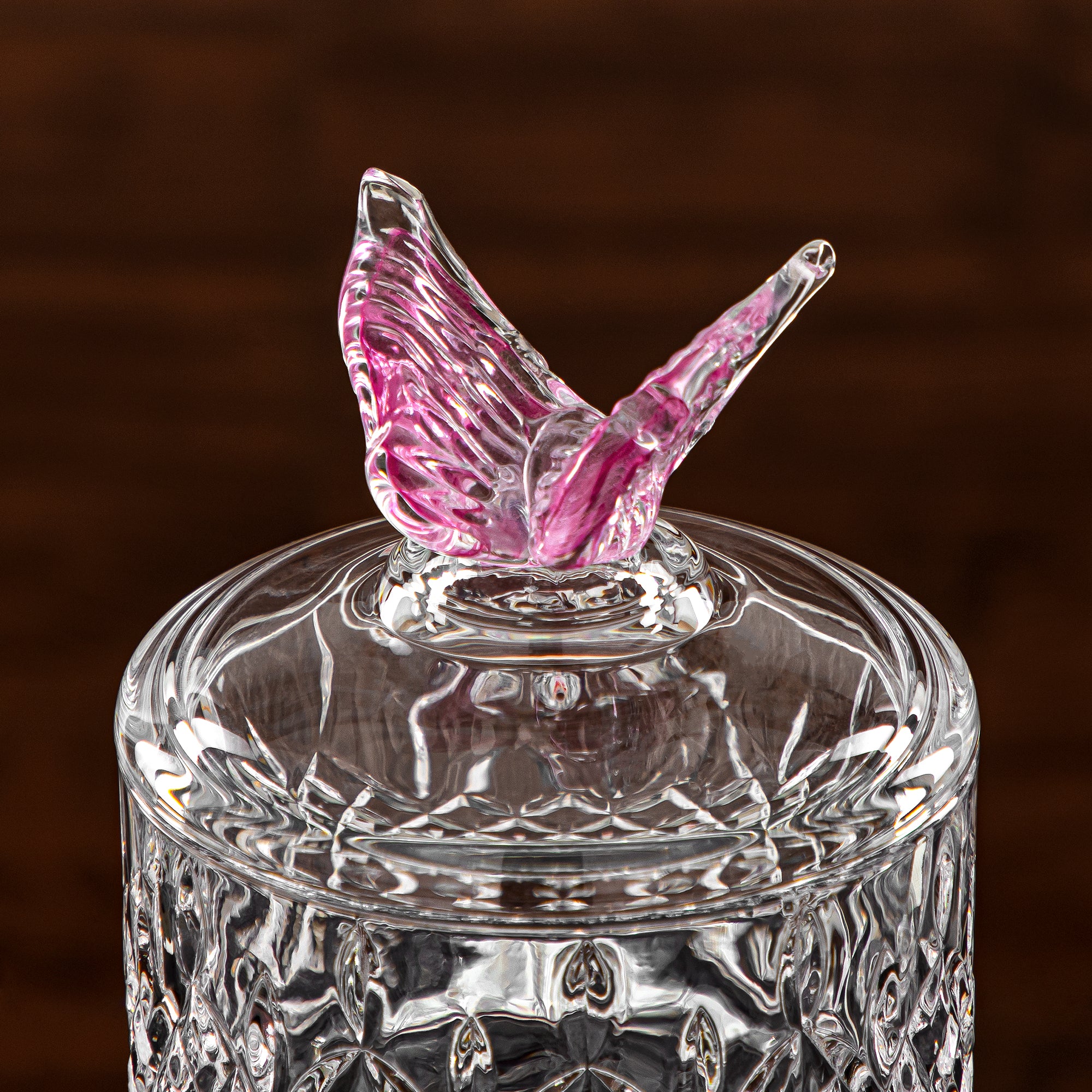 وعاء حلوى المرجان 10.5 سم زجاج شفاف ووردي (41245-275-BG) قطع أنيقة للضيافة