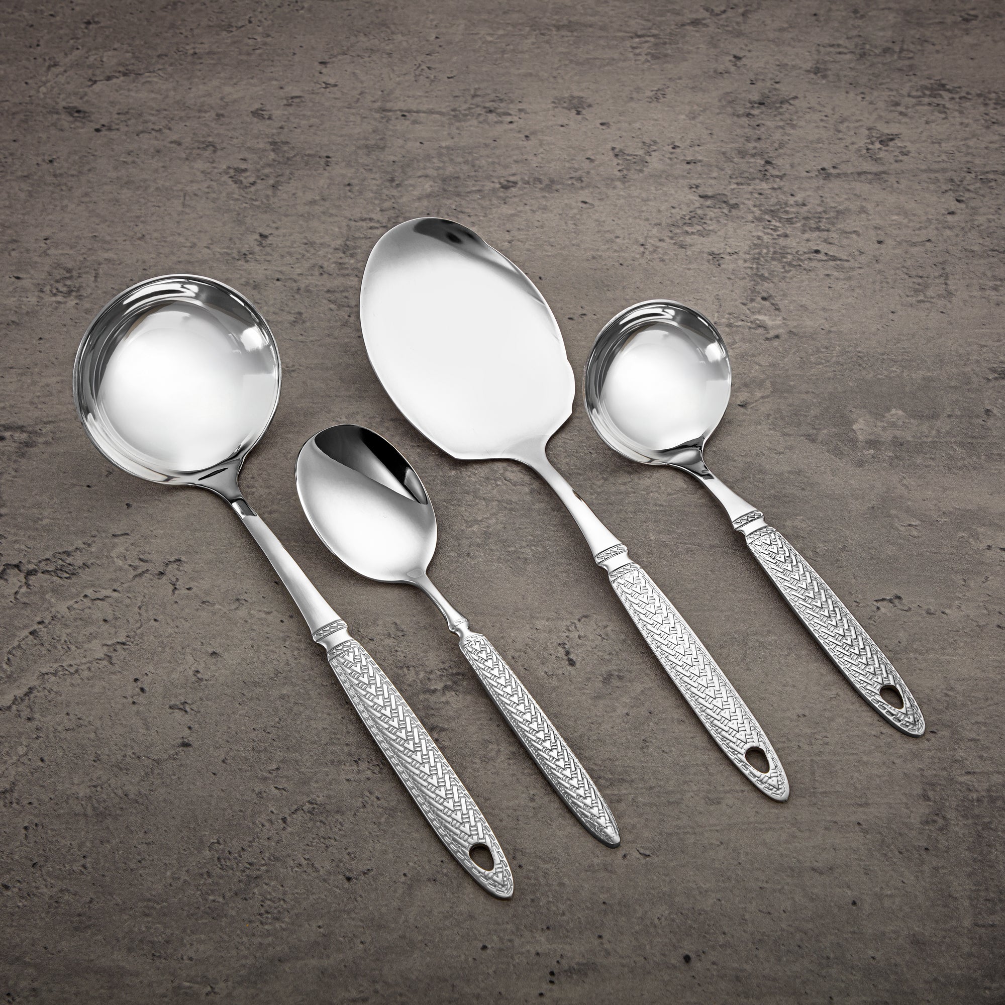 Almarjan Cutlery Ser 72 Pieces, Stainless Steel, Leather Case, Silver (CUT0010429) Elegant Cutlery Set