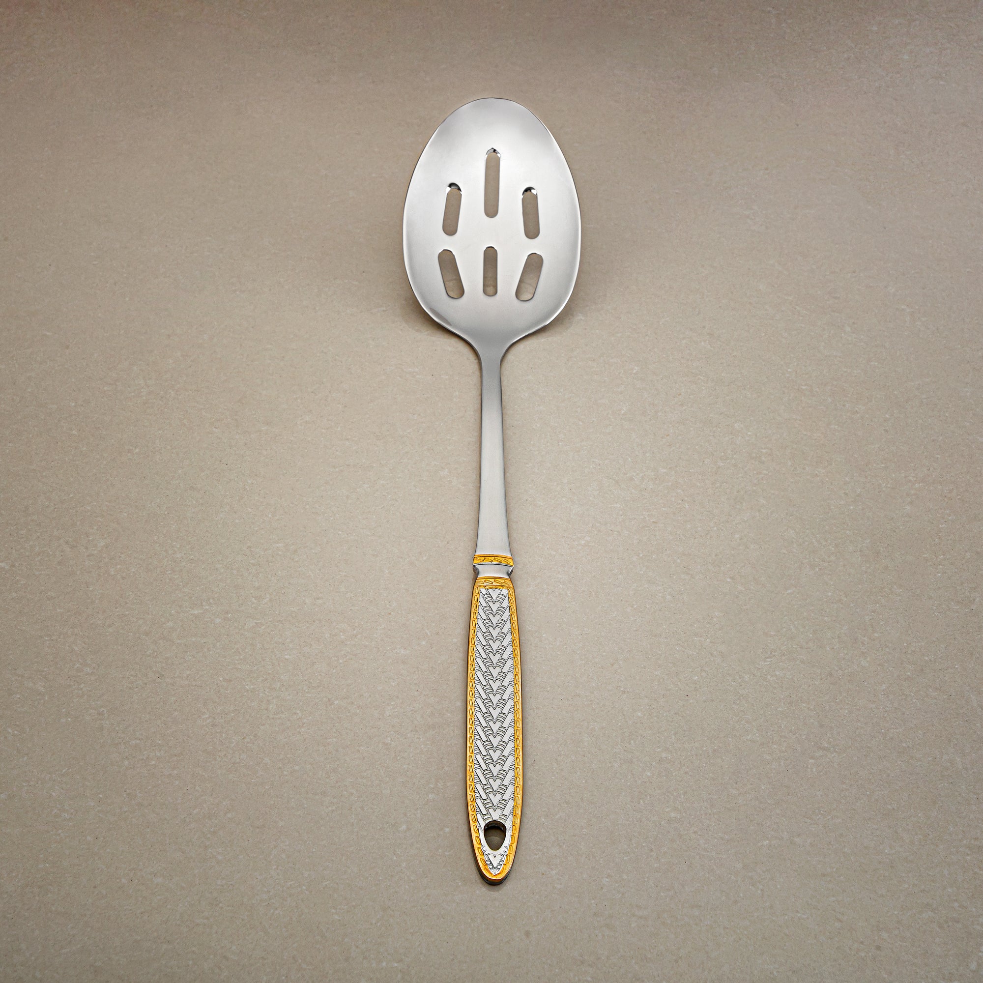 Almarjan Slotted Spoon, Stainless Steel, Silver & Gold (CUT0010509) Elegant Flatware