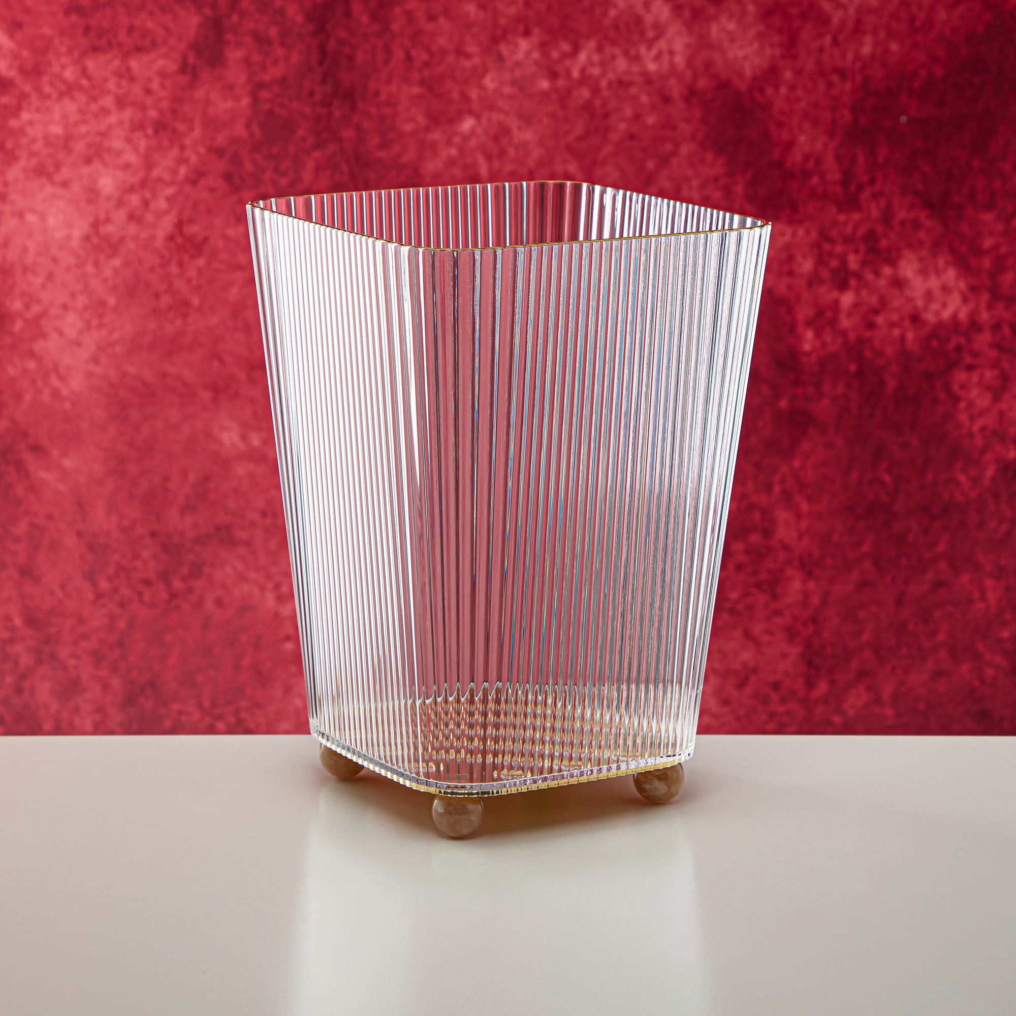 المرجان طقم سلة مهملات وصندوق مناديل أكريليك قطعتين - FB01/02 PBG/G