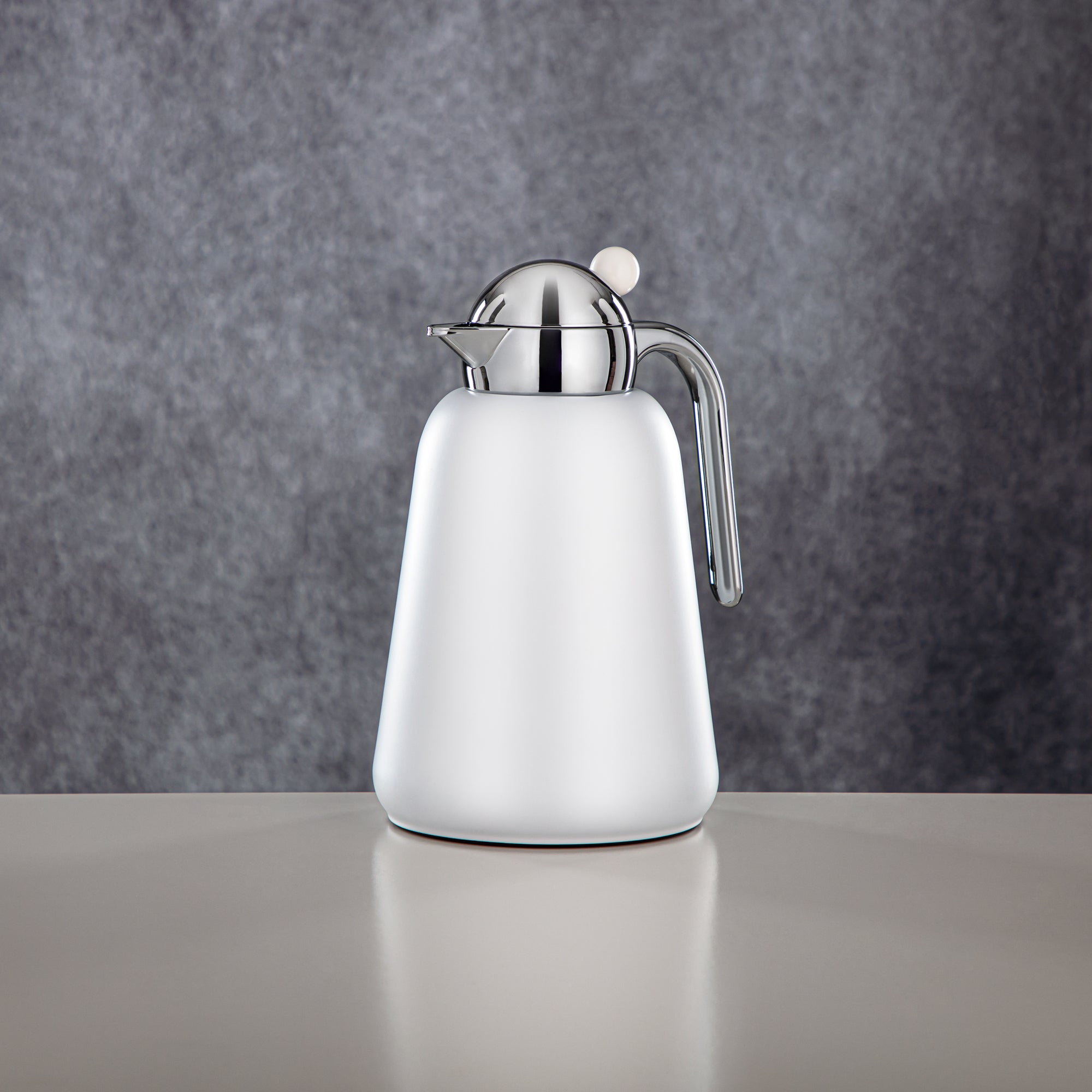 Almarjan Vacuum Flask Set - 1L + 1.5L, White & Silver (FG807-100/150 PW/C) - Modern Vacuum Flask