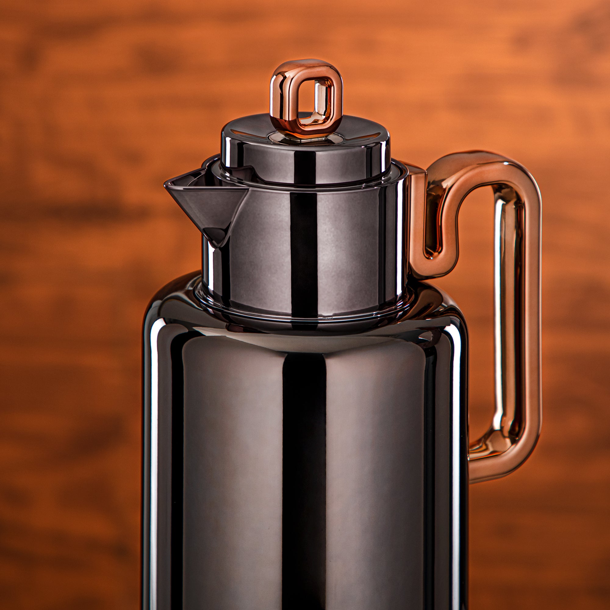 Almarjan Vacuum flask Set 0.5 liter + 1 liter gun black & rose gold (FG815-050/100 GBL/RG)