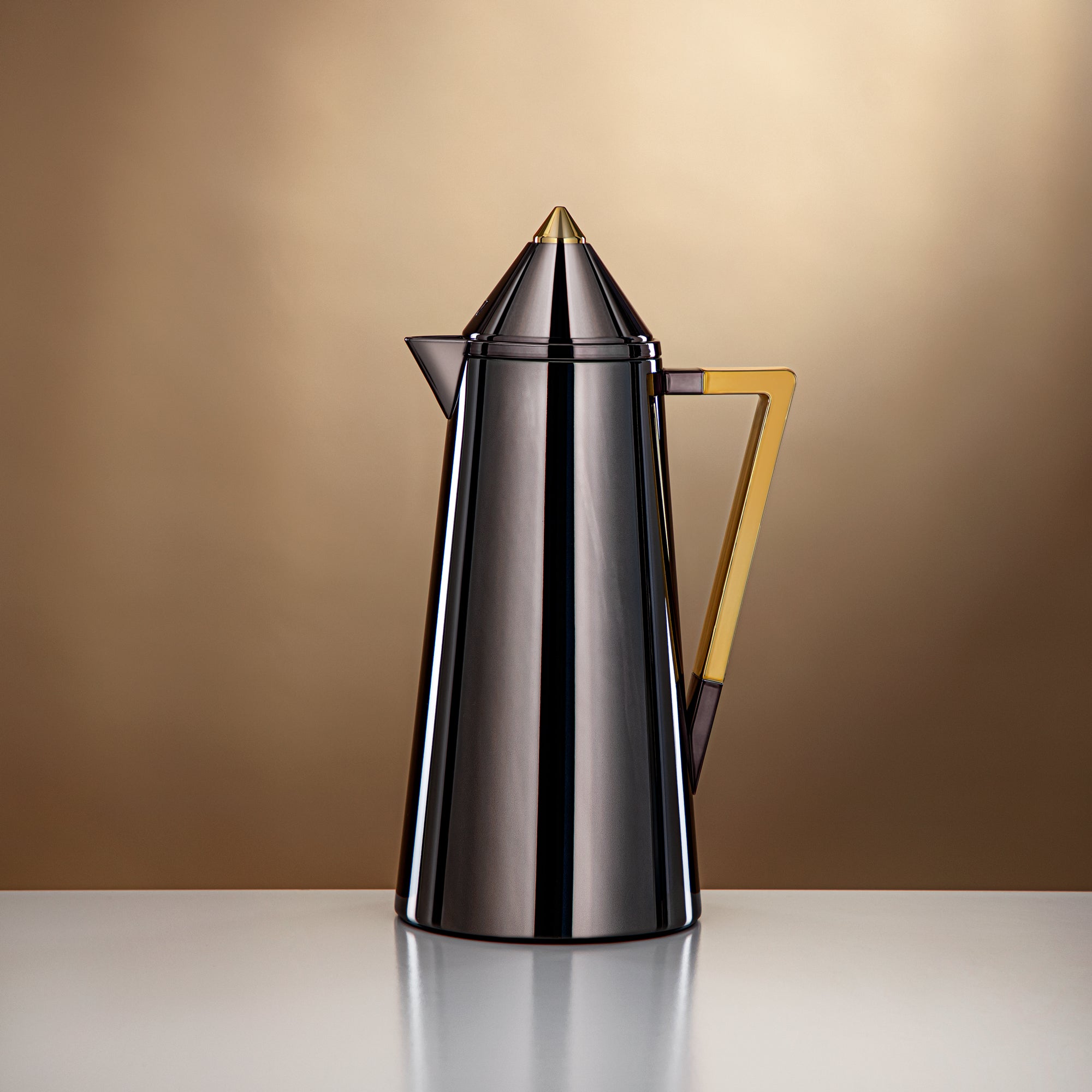 Almarjan Vacuum flask 0.7L + 1.0L Gun black & gold (FG818-070/100 GBL/G)