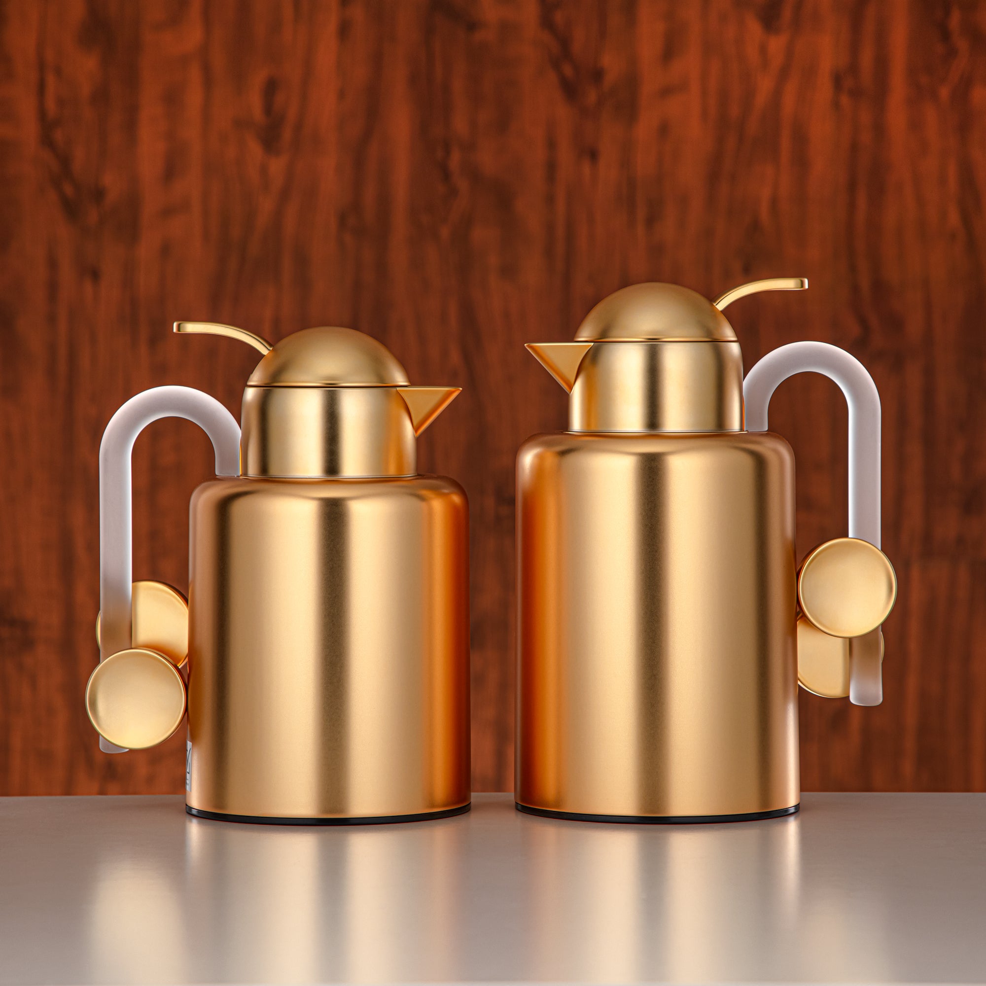 Almarjan Vacuum Flask Set Matt Gold & Frost (FG819-100/150 MG/FA)