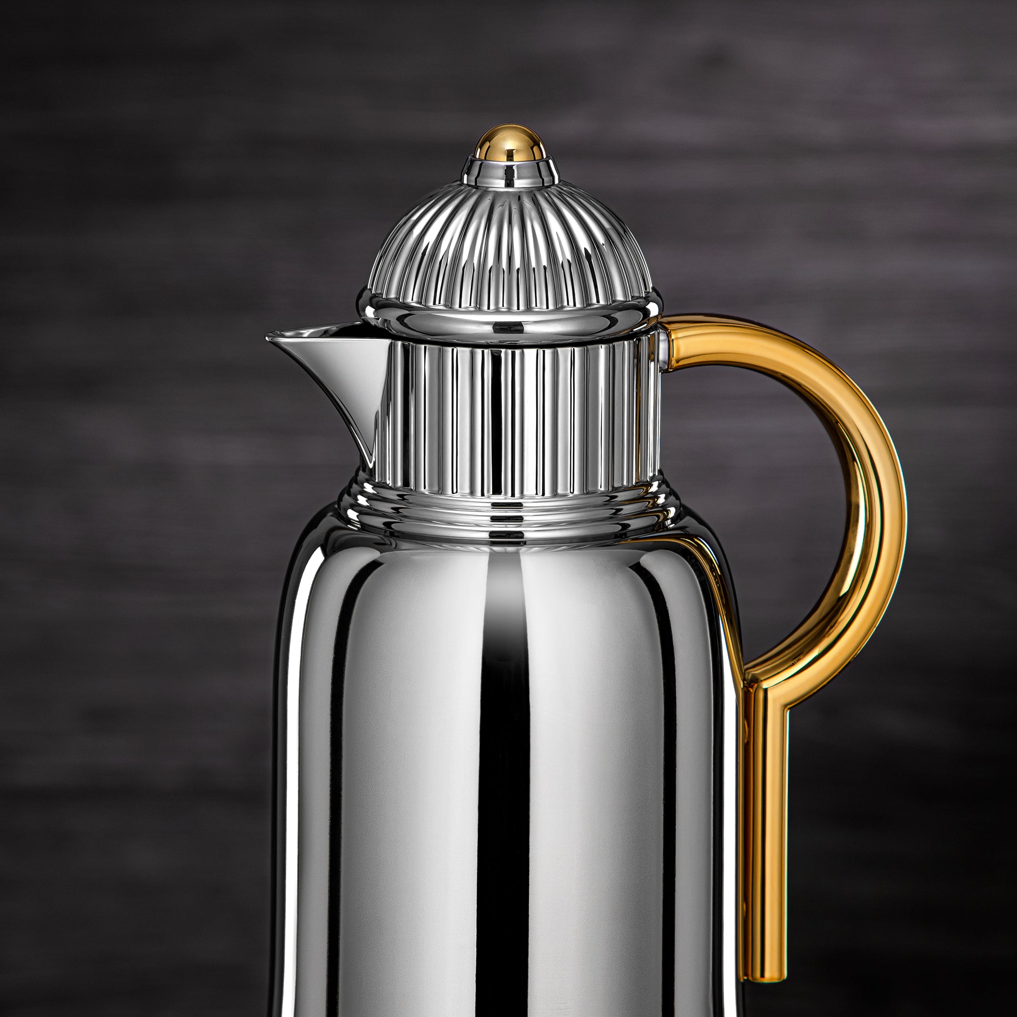 Almarjan Vacuum Flask Set 1L + 1L Silver & Gold