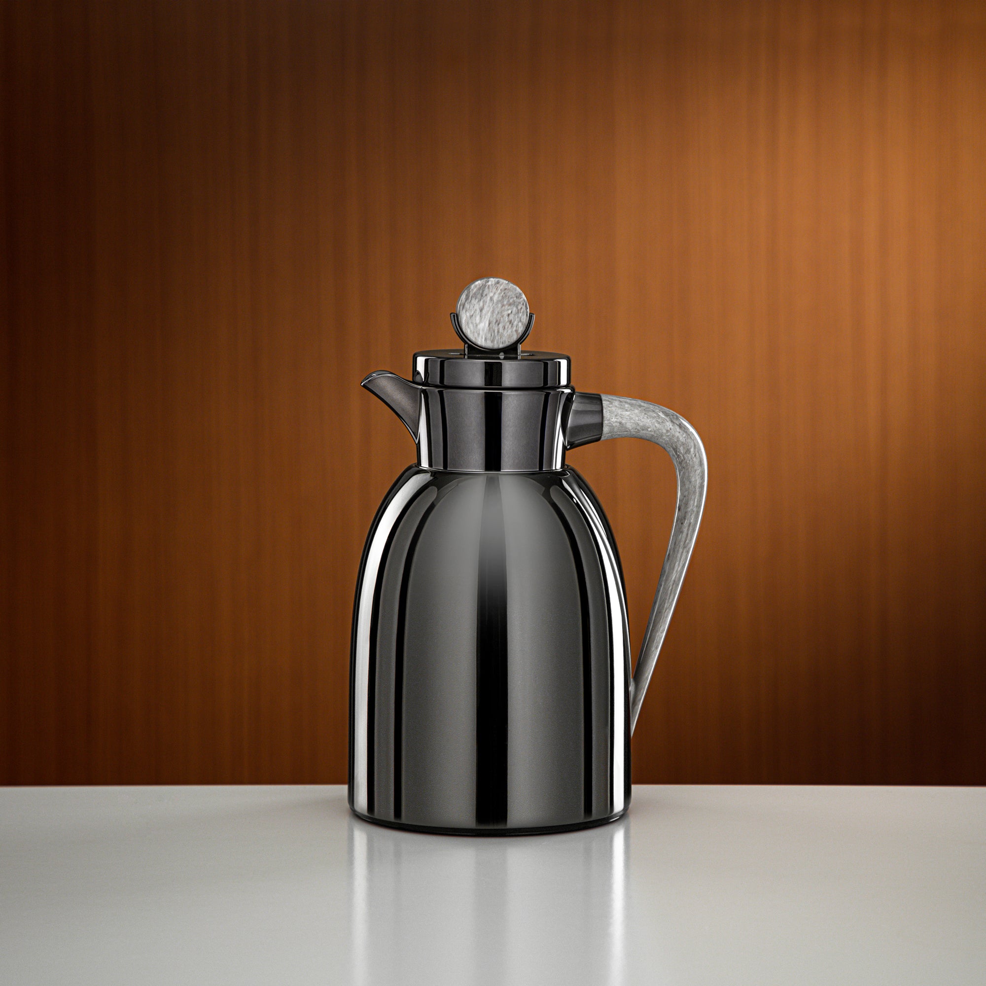 Almarjan Vacuum Flask 1L Gun Black & Marble