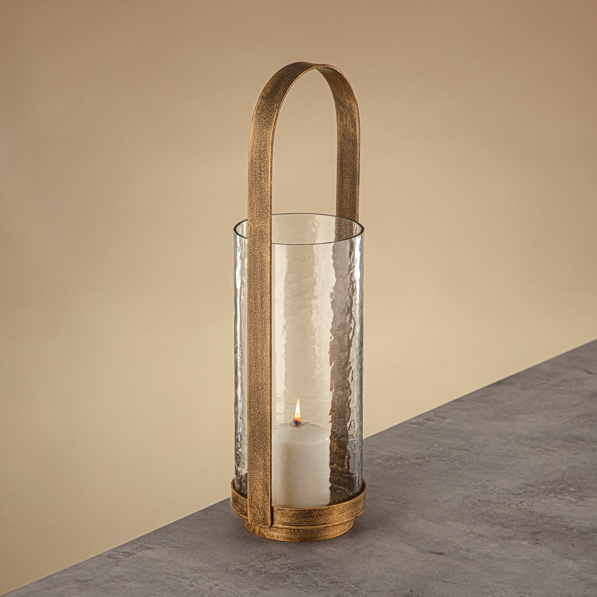 فانوس المرجان هوريكان 42 سم ذهبي عتيق