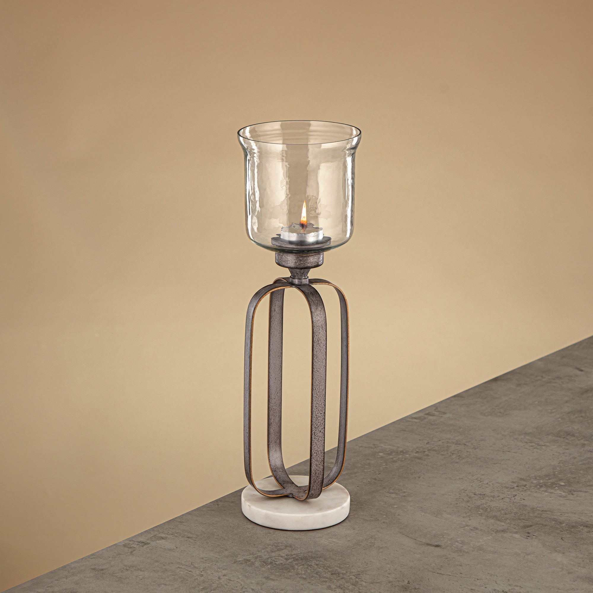 حامل شموع المرجان ٣٧ سم فضي