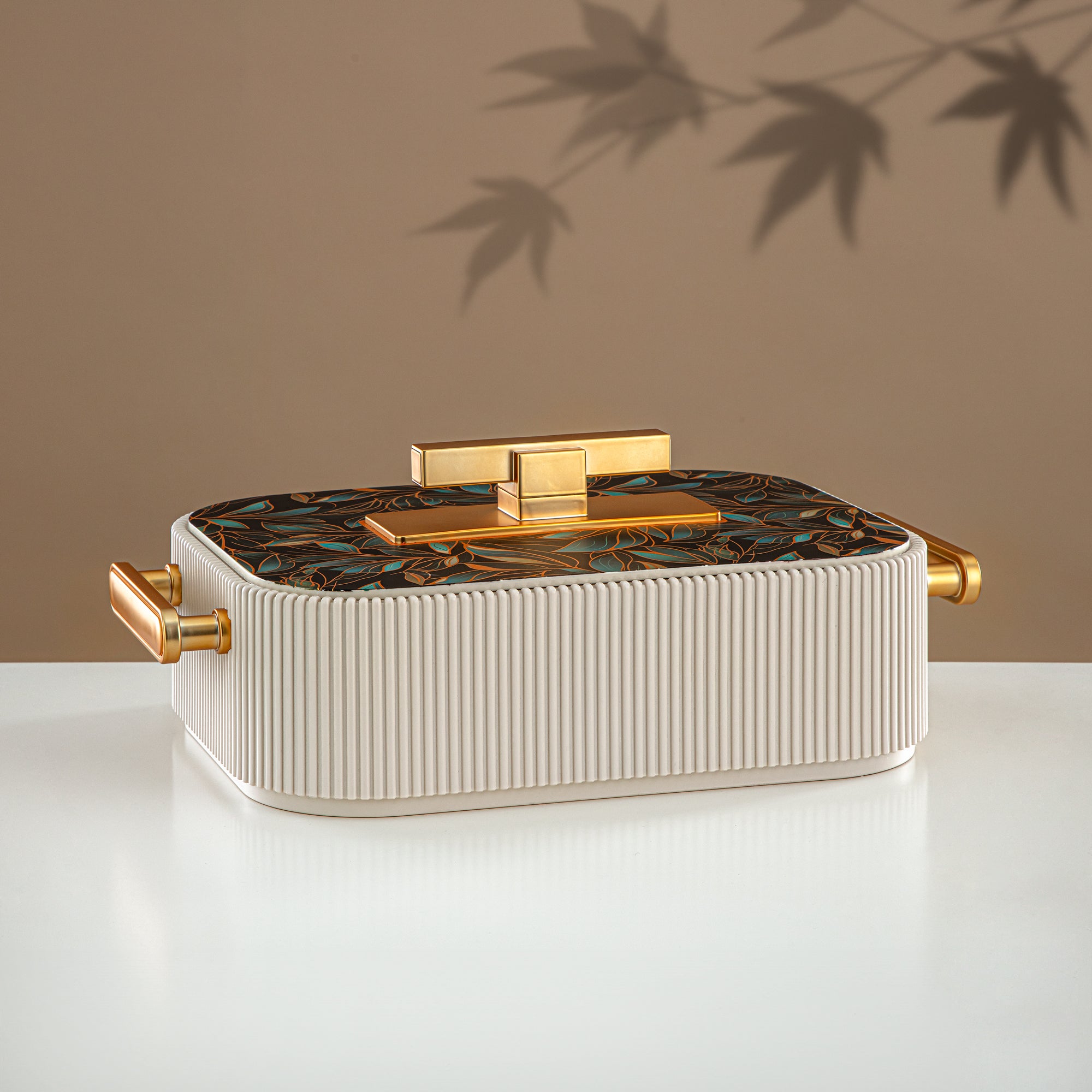 حرارات المرجان ABS، 3000 مل، بيج مزهر وذهب مطفي (HP06-300SP-AZ03G) - تقديم أنيق