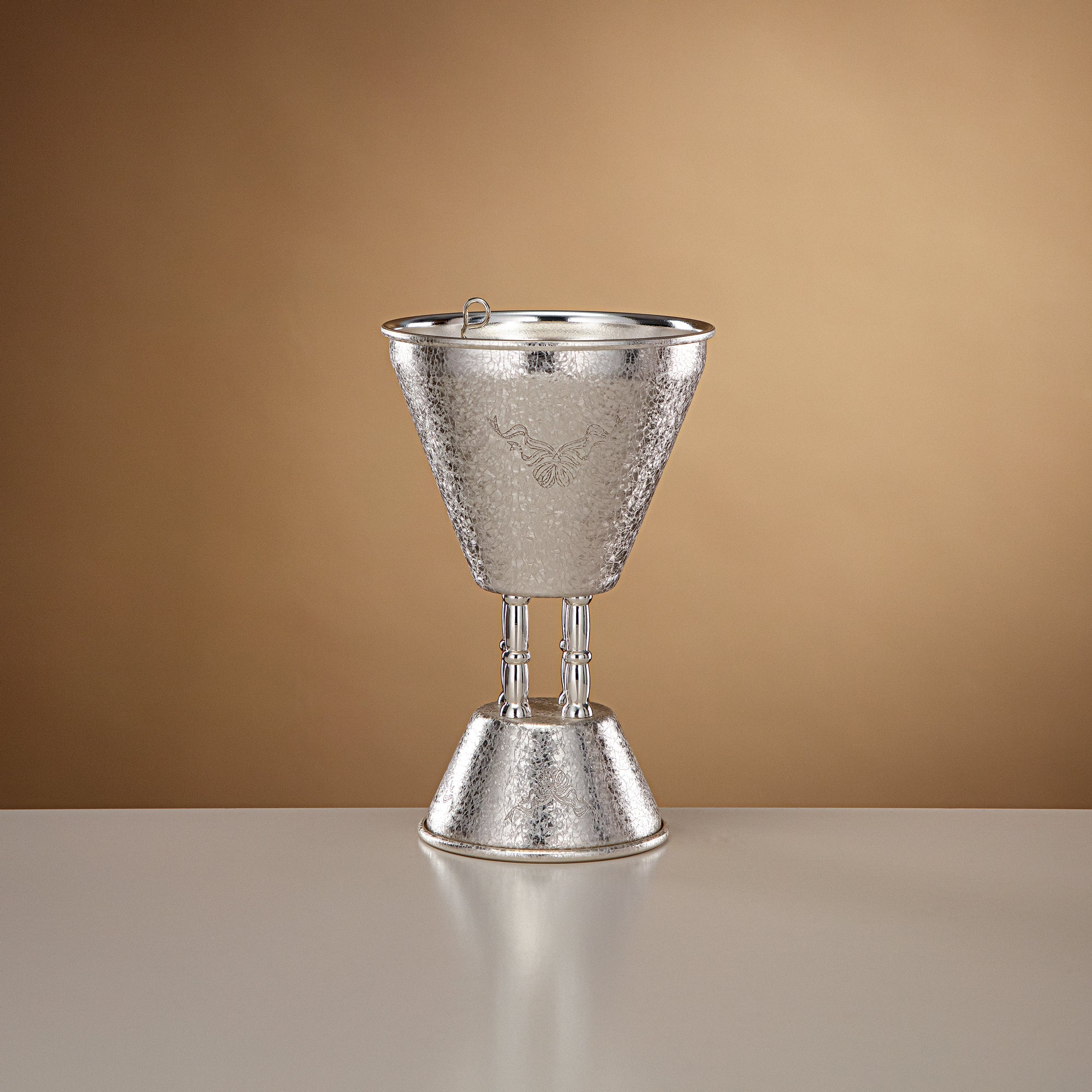 Almarjan Incense Burner Silver Crackle 21cm