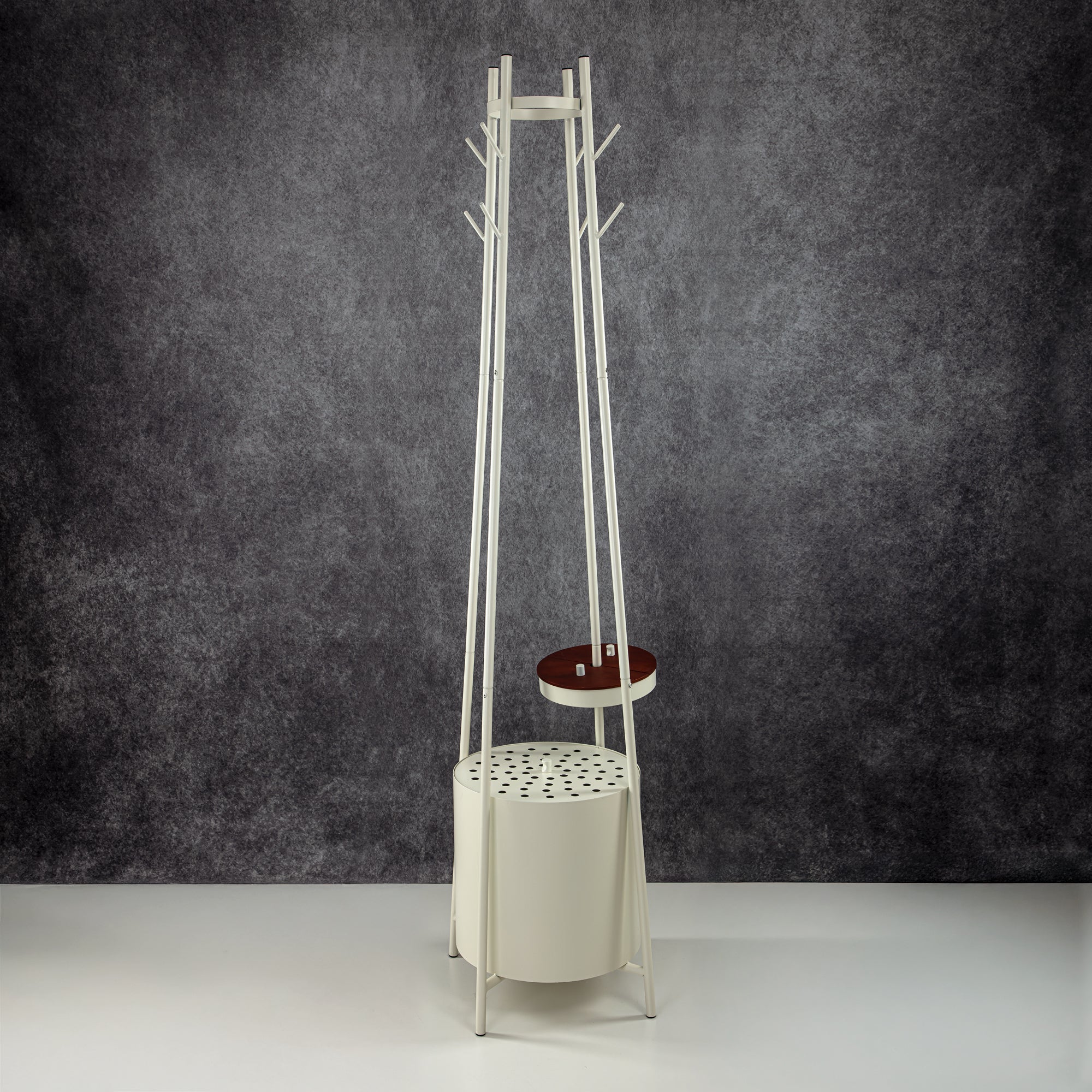 حامل ملابس المرجان مع مبخرة باللون البيج 184 سم (KMT0482-Beige) - ملحقات منزلية أنيقة