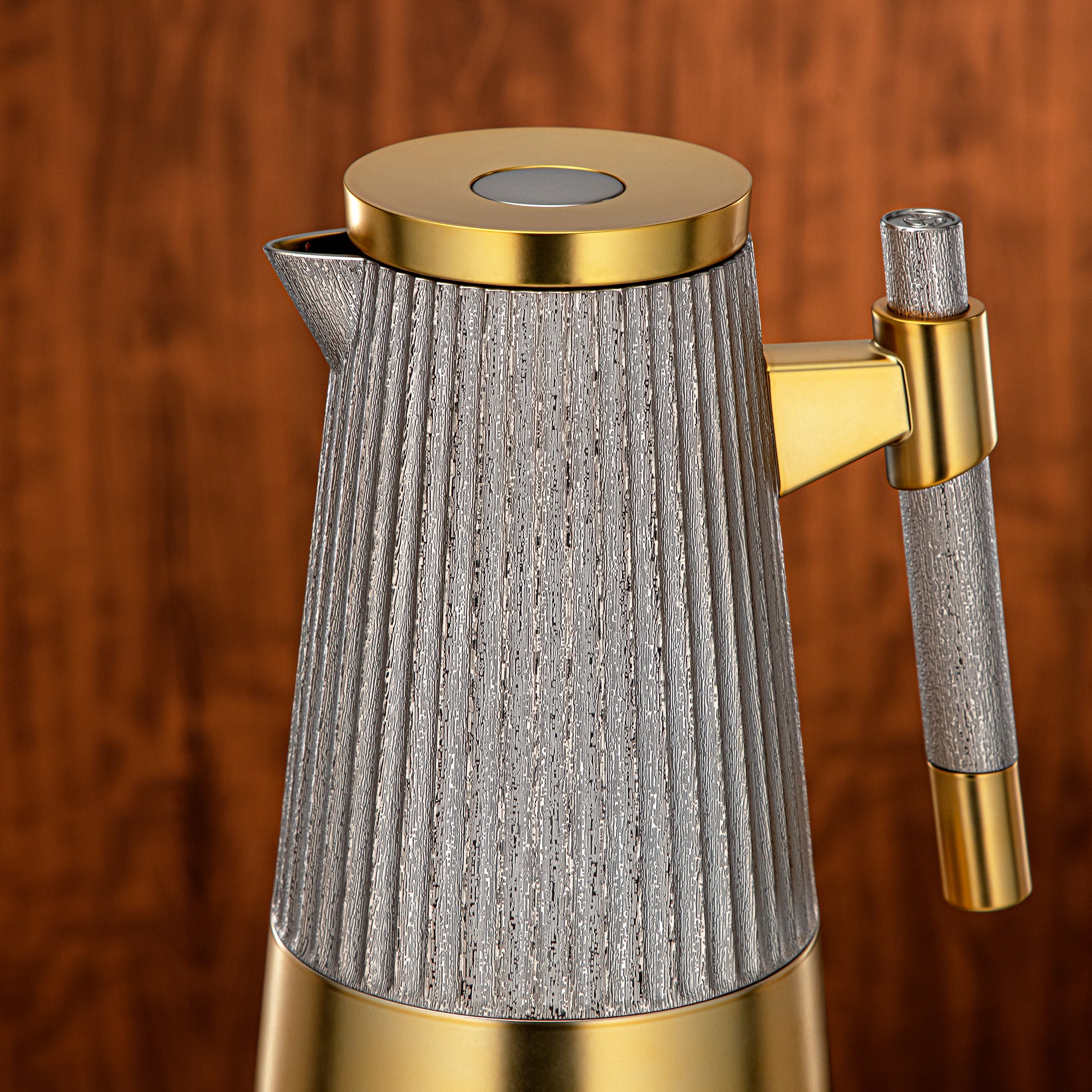 طقم ترامس المرجان 1 لتر + 1 لتر مطفي نيكل و مطفي ذهبي