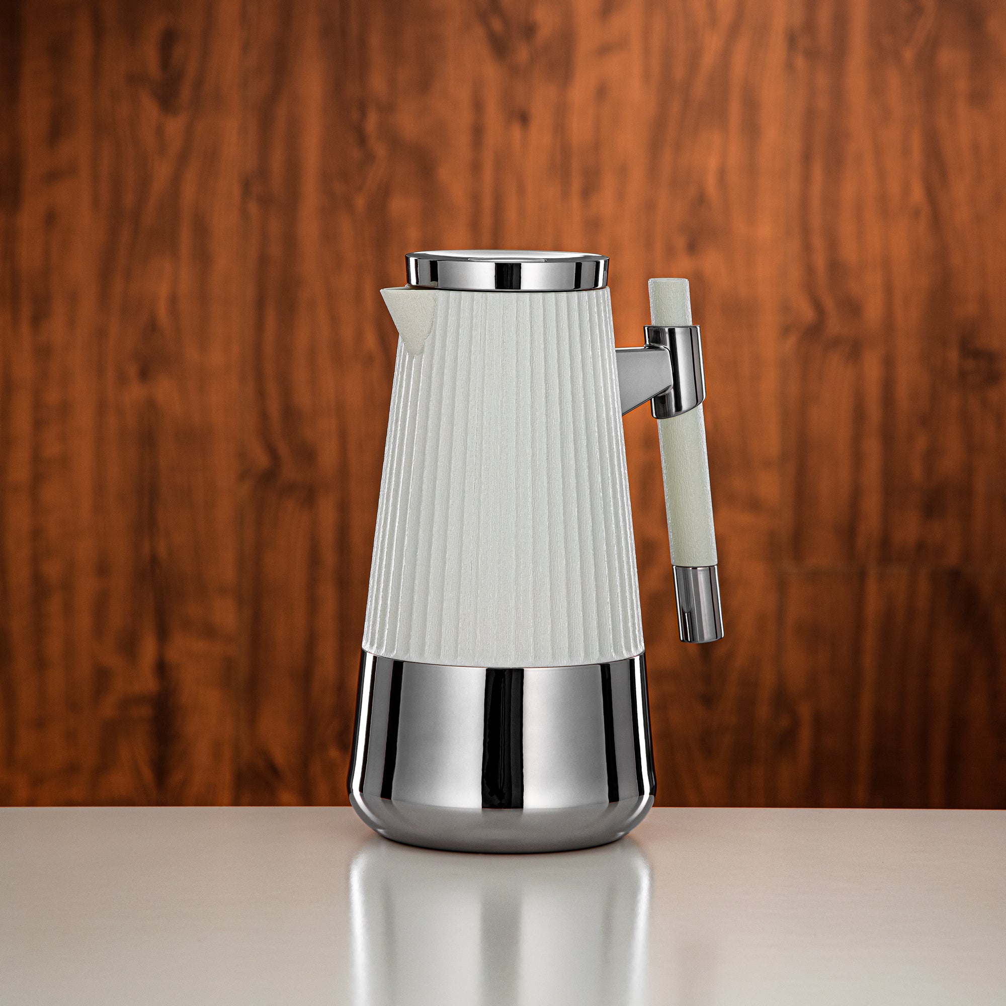 Almarjan Vacuum Flask Set 1L + 1L Pearl White & Silver