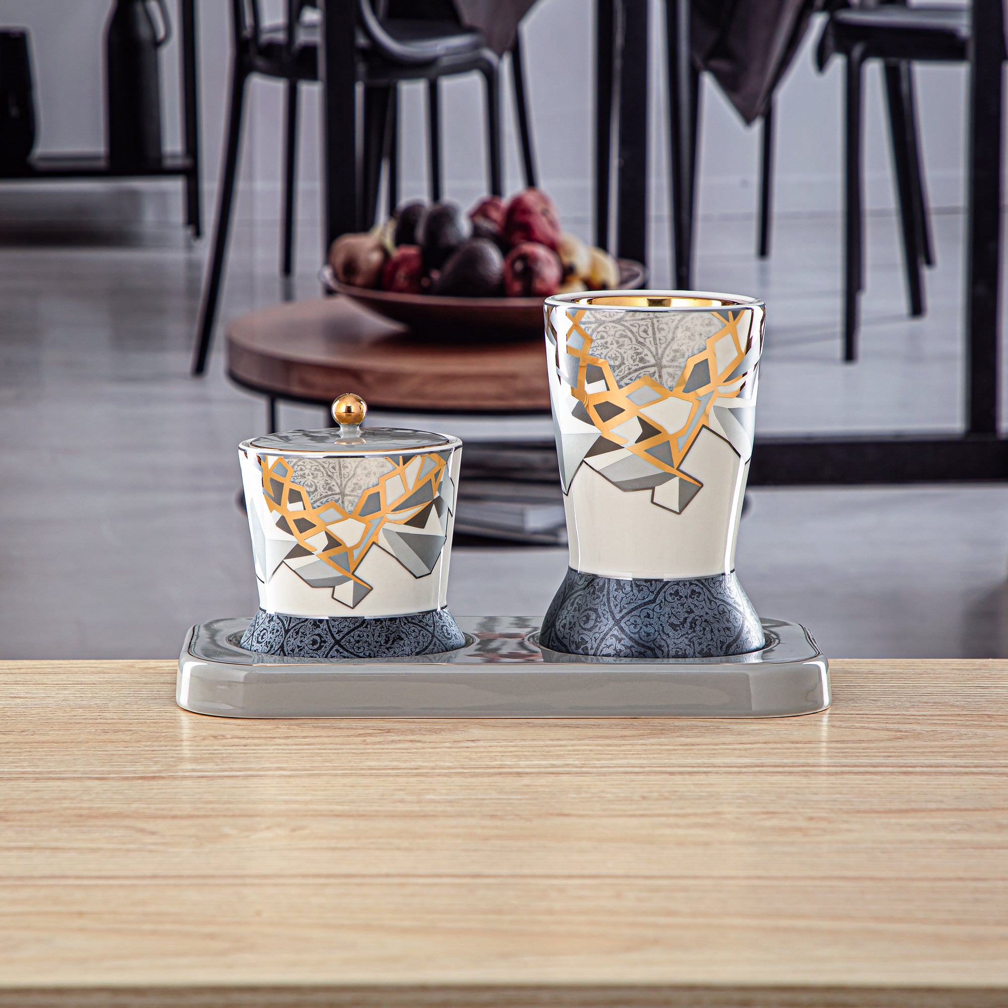 طقم مبخرة المرجان 3 قطع بورسلين - 1235