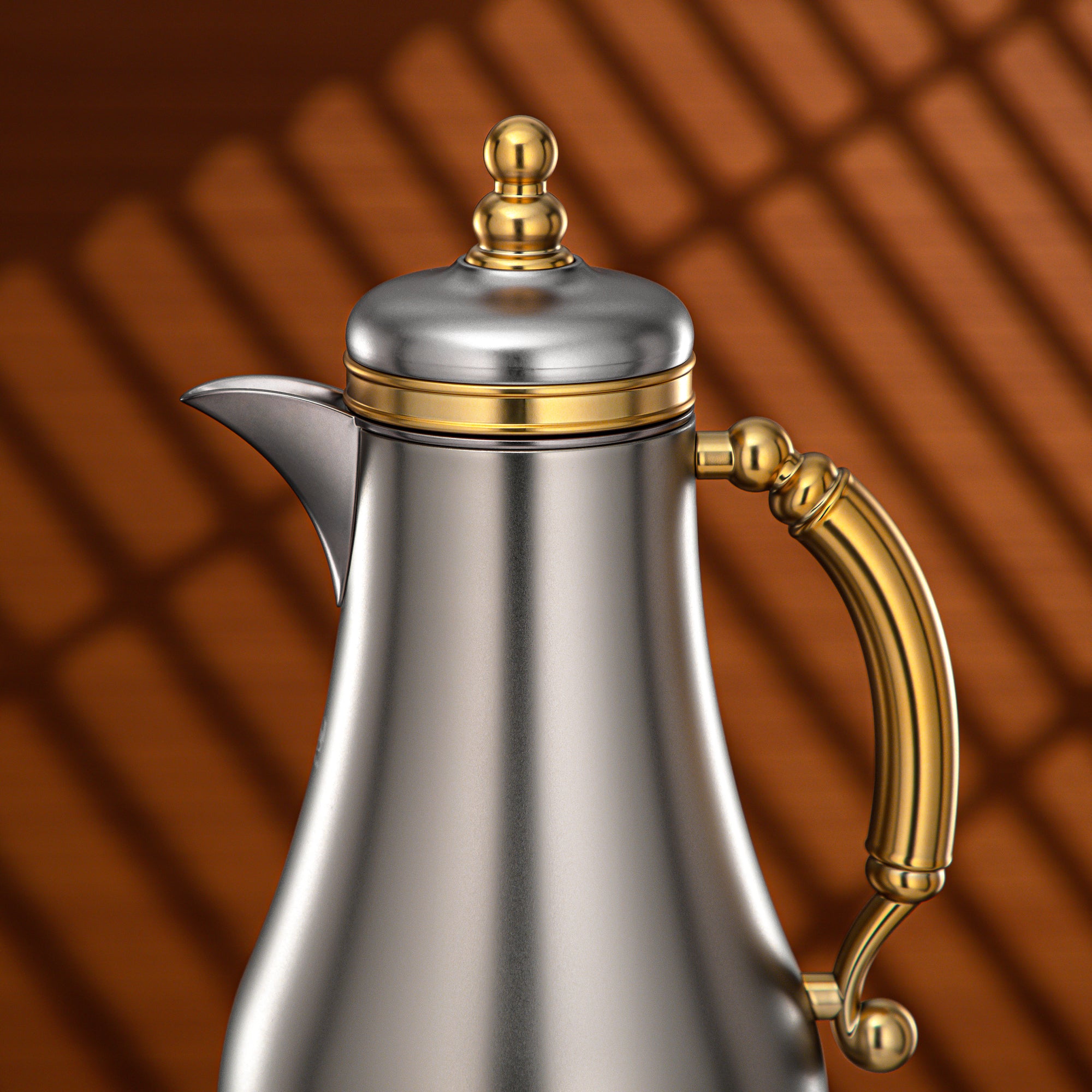 طقم ترامس المرجان 1 لتر + 1 لتر فضي غير لامع وذهبي غير لامع