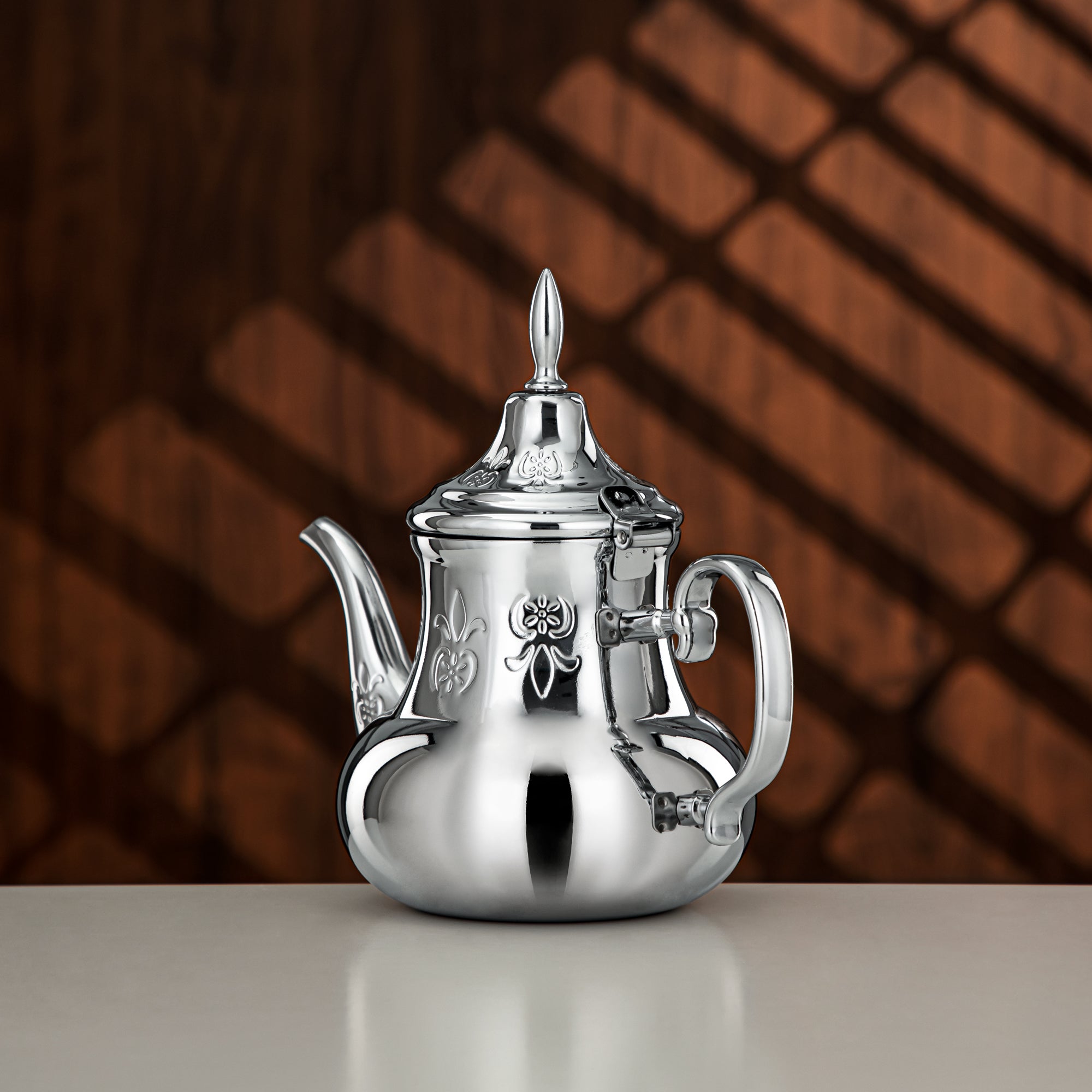 Almarjan 1.2 Liter Sahara Collection Stainless Steel Teapot Silver - STS0013179