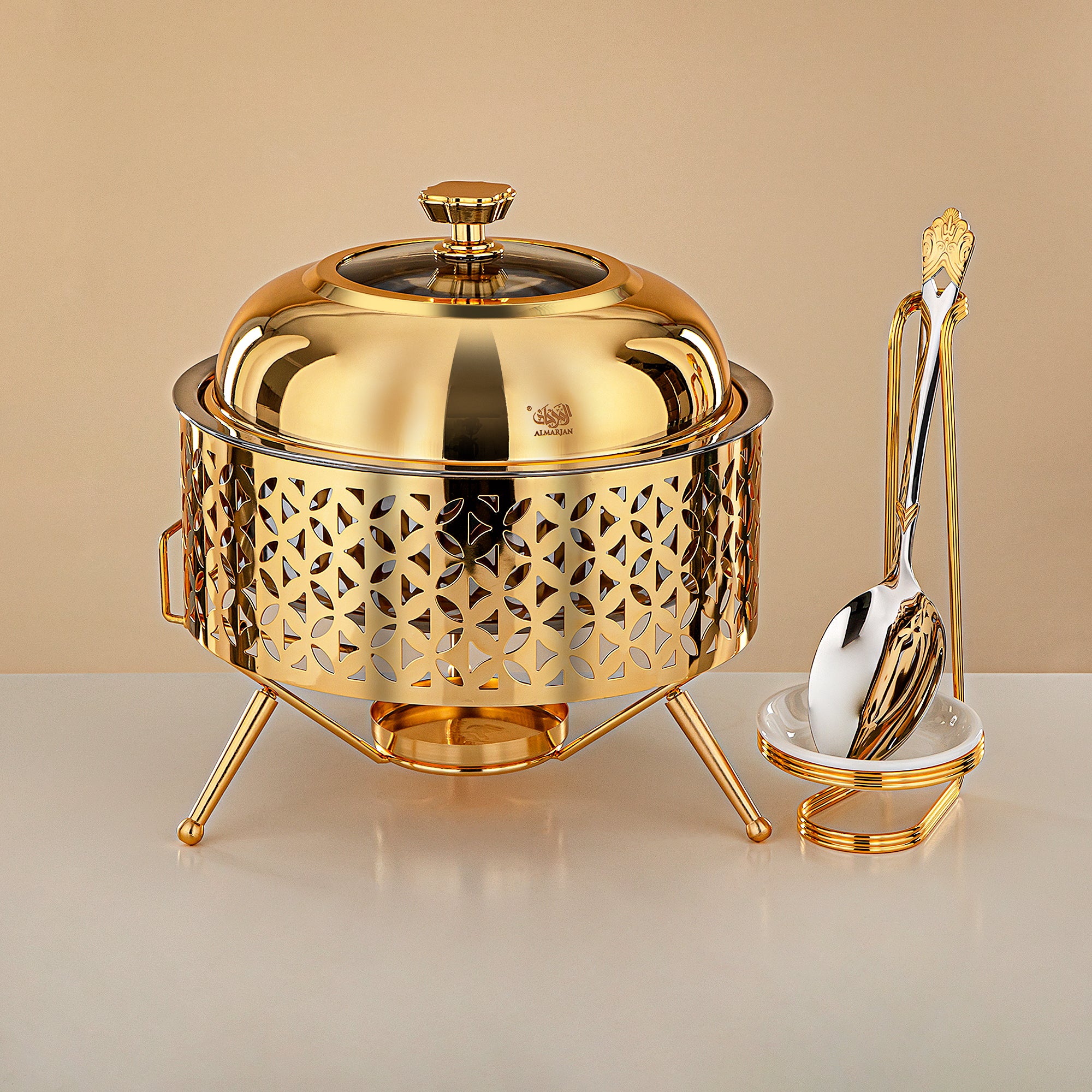 Almarjan Chafing Dish, Gold, 2000ML (STS0013302) Ramadan & Eid Buffets