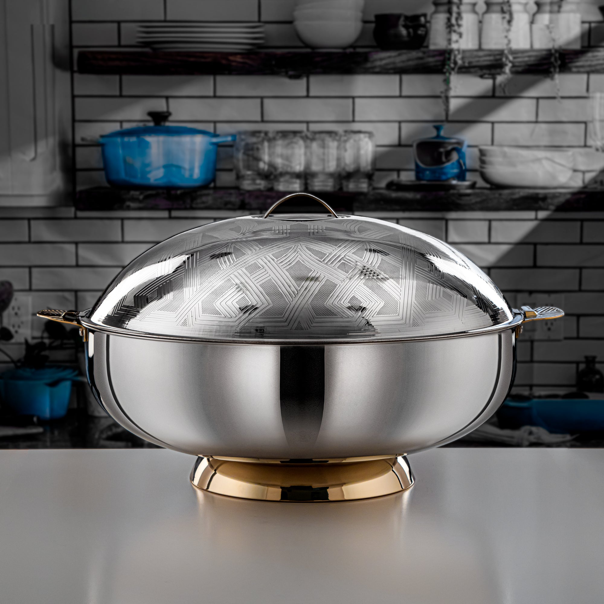 حرارات المرجان 25000 مل مجموعة كنز ستانلس ستيل لون فضي وذهبي
H23E21HG