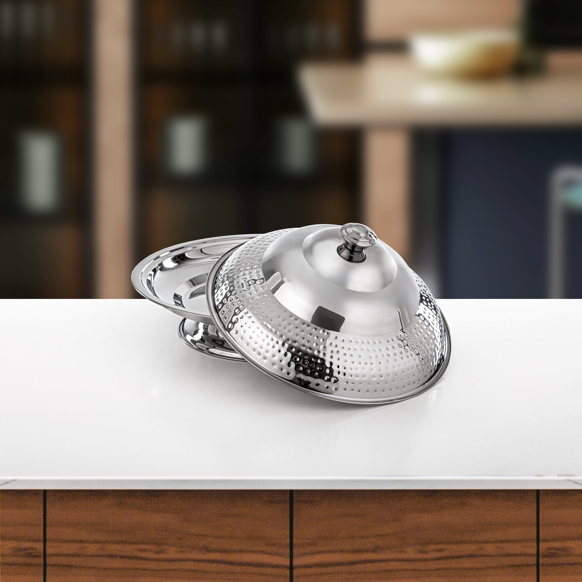 Almarjan Koozy Tray 35 cm Silver (H25M20)