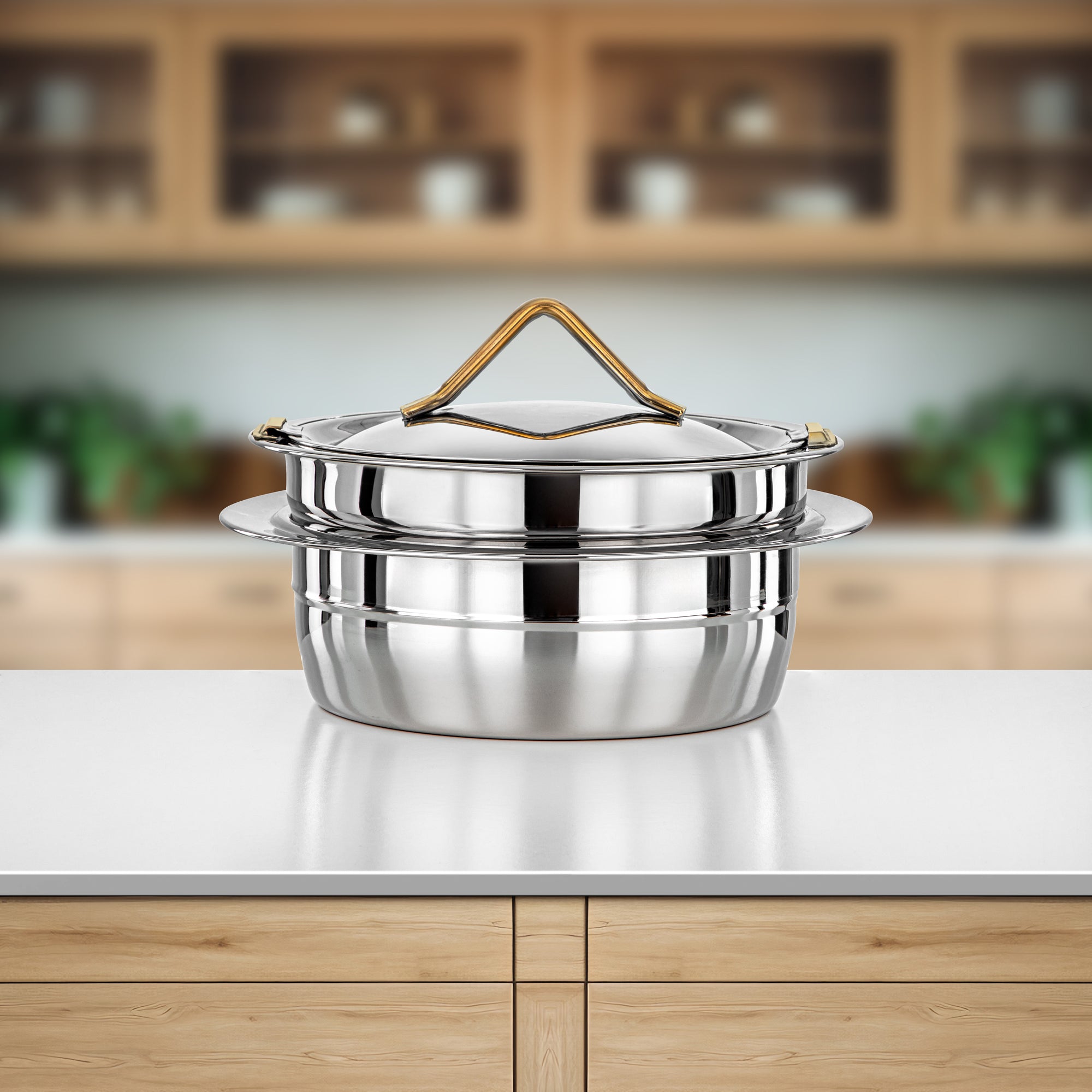 المرققة حرارات ستانلس ستيل، 25 سم (3000 مل)، فضي وذهبي (H25PG6) - مجموعة تارا