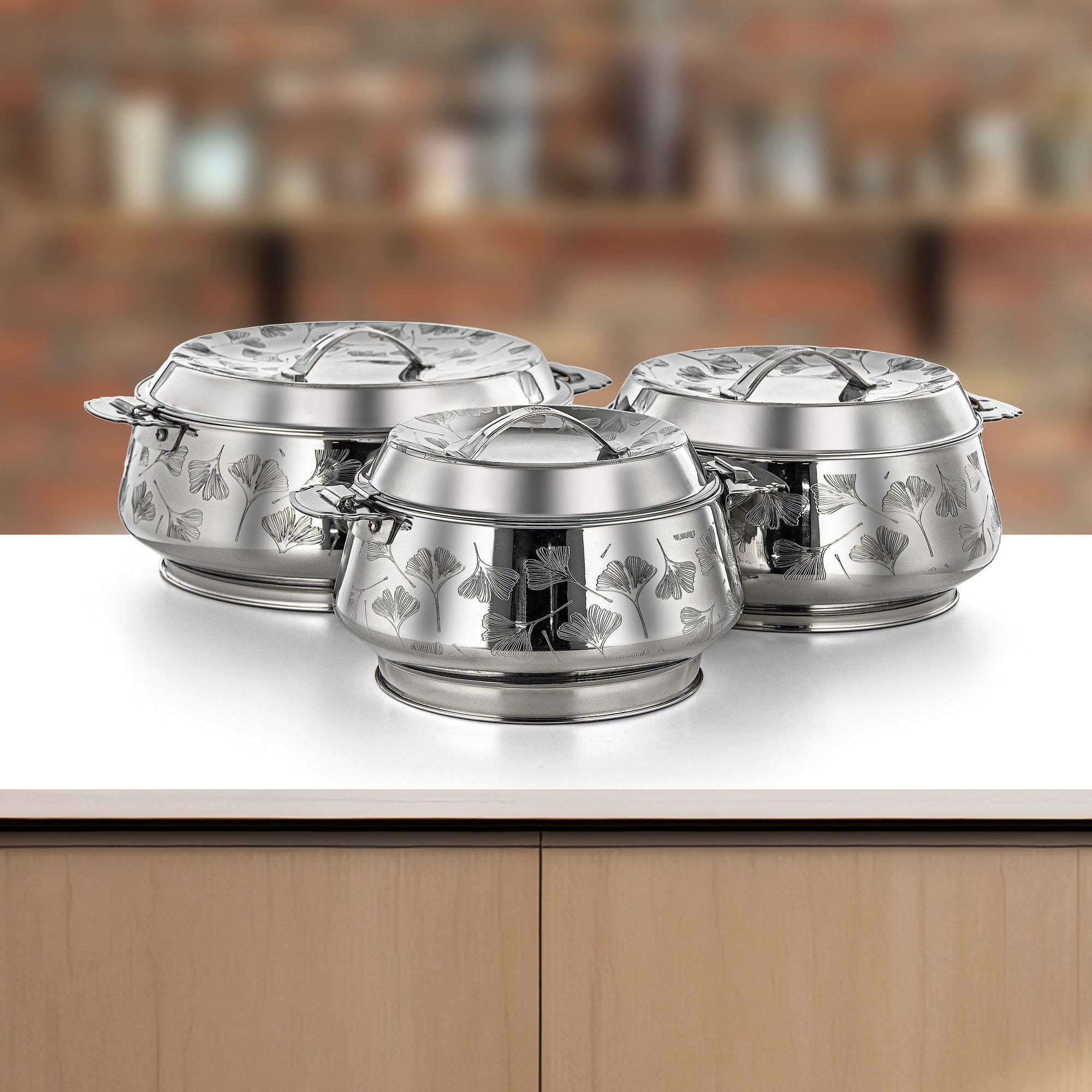Almarjan Hot Pot Set 3 Pieces Silver