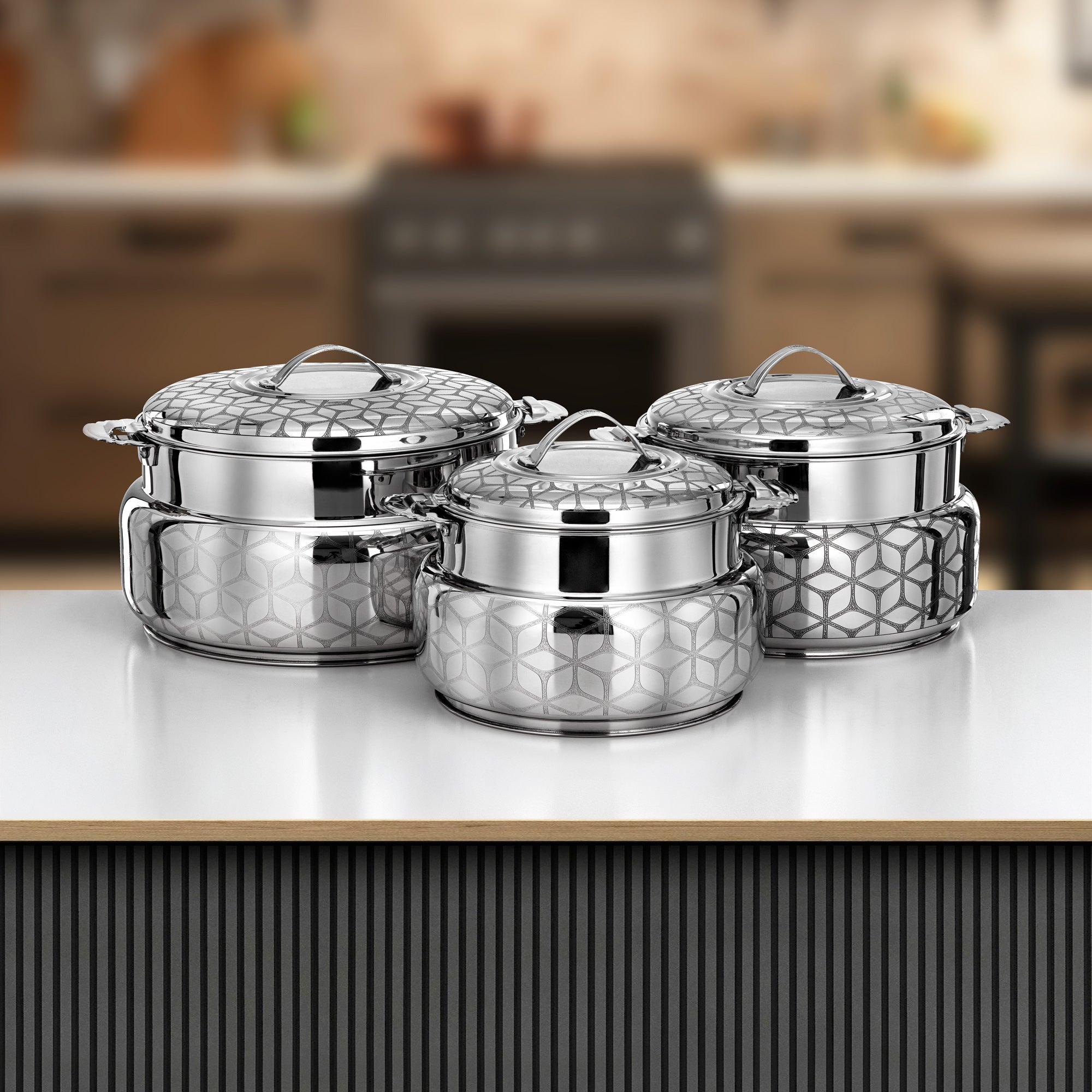 Almarjan Darin Hot Pot Set 3 Pieces Silver