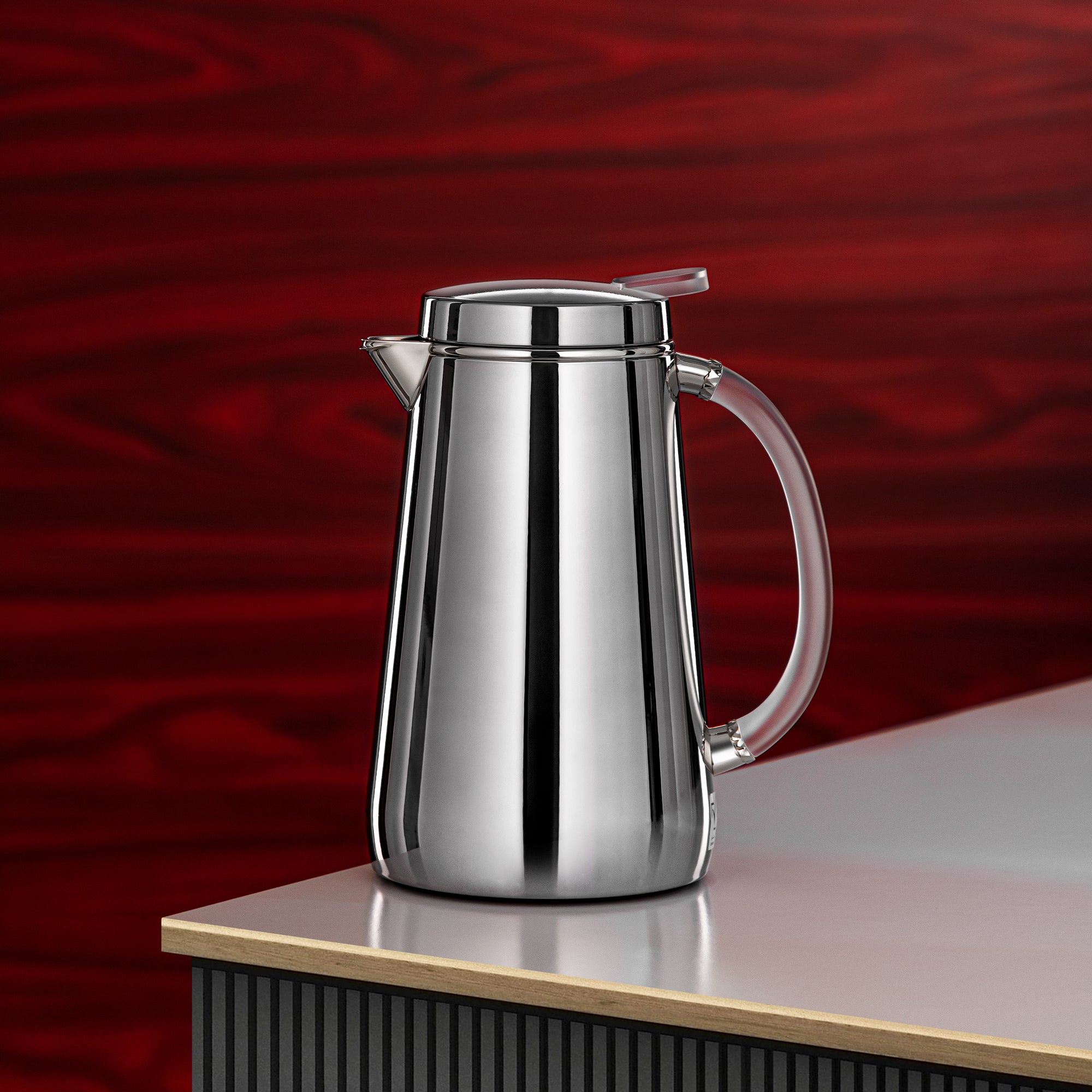 Almarjan Vacuum Flask Metal 0.5 Liter Silver with Frost Handle (VOP-500 CY15) – Elegant Serving | Ramadan & Gatherings