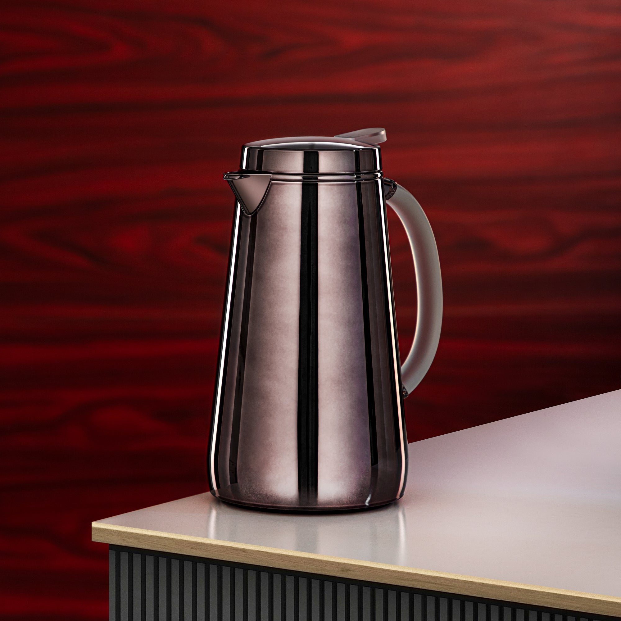 Almarjan Vacuum Flask Metal 0.7 Liter Gun Black with Frost Handle (VOP-700 E10Y15) – Elegant Serving | Ramadan & Gatherings