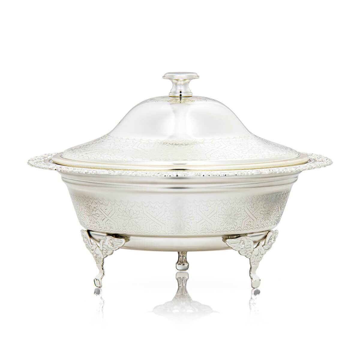 Shop ALMARJAN 22 CM Date Bowl With Cover Silver at Almarjanstore.com - UAE