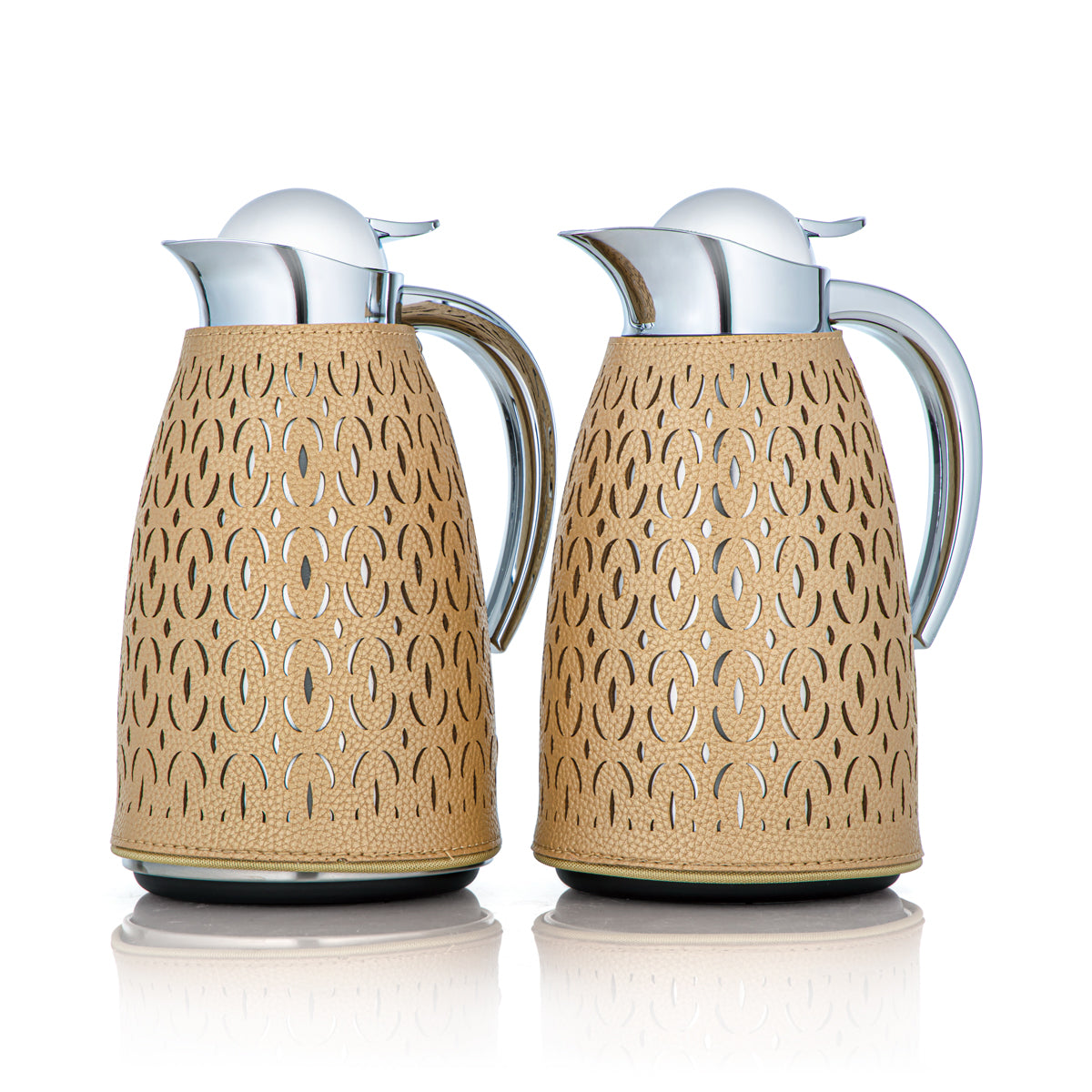 Almarjan 2 Pieces Vacuum Flask Set Beige & Silver - HLBF17-11