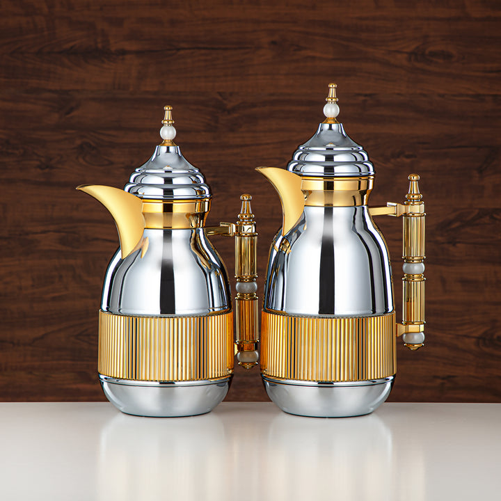 Almarjan 2 Pieces Vacuum Flask Set Silver & Gold - CALD-CEG