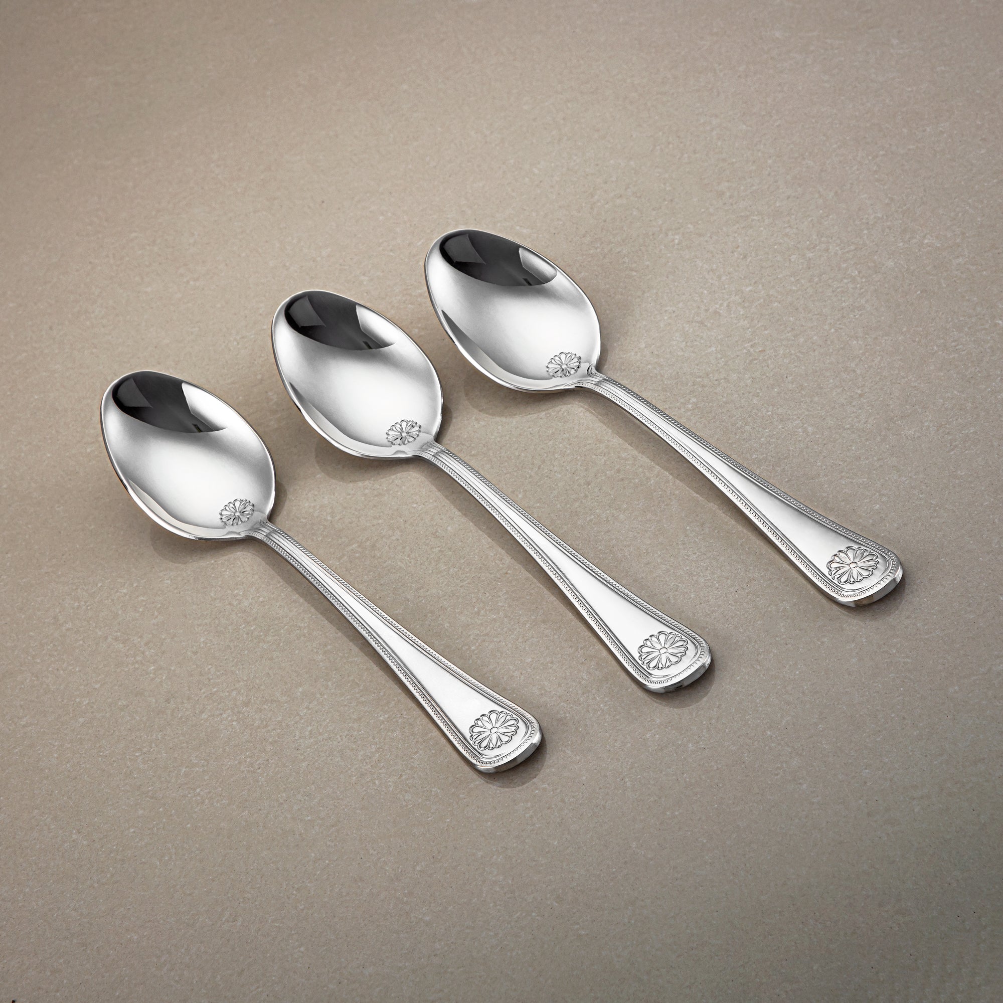 Almarjan Dinner Spoon Set 3 Pieces, Stainless Steel, Silver (CUT0010361) Elegant Flatware