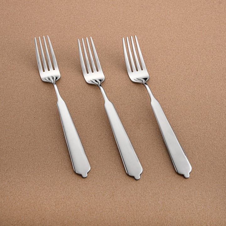 Almarjan 3-Piece Stainless Steel Dinner Fork Set – Mirror Finish, Silver CUT1620033