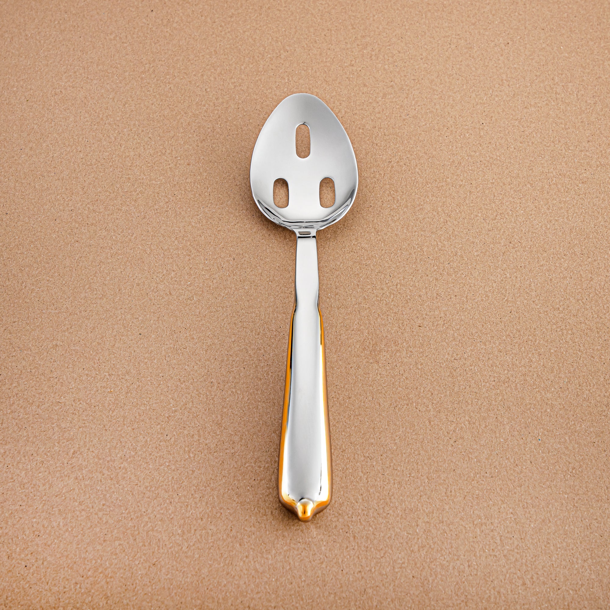 Almarjan Stainless Steel Slotted Spoon – Mirror Finish, Silver & Gold CUT1620062