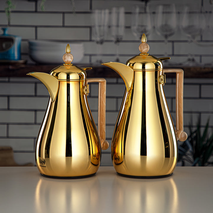 Almarjan 2 Pieces Vacuum Flask Set Gold - FG803-070/100 PBG/G