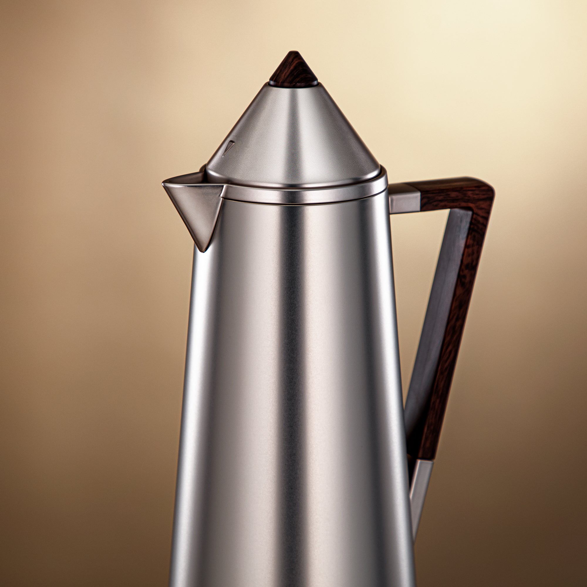 Almarjan Vacuum flask 0.7L + 1.0L Matt nickle & wood (FG818-070/100 MNI/DW)