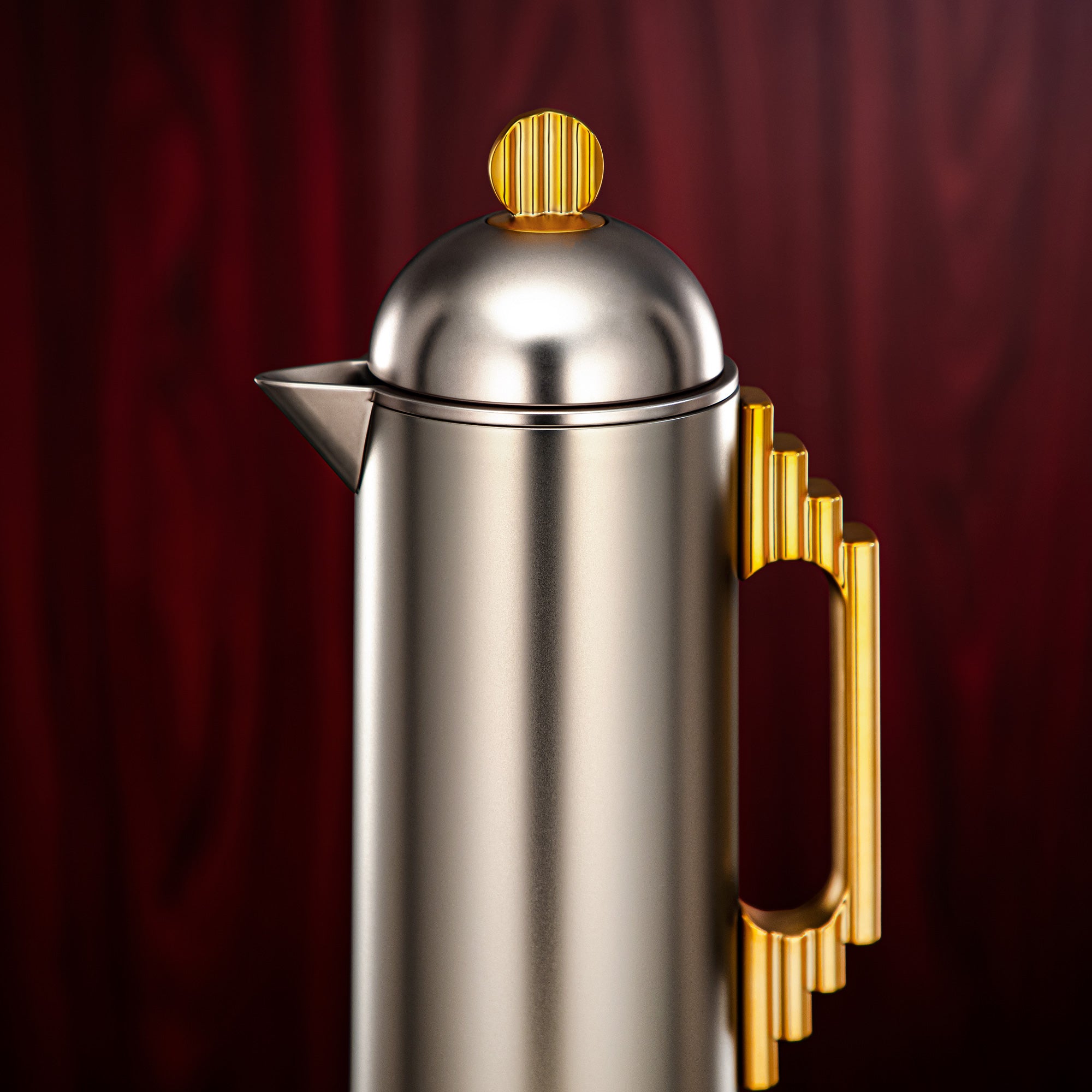 طقم ترامس المرجان 0.7 لتر و1 لتر بلمسة نهائية غير لامعة من النيكل والذهب