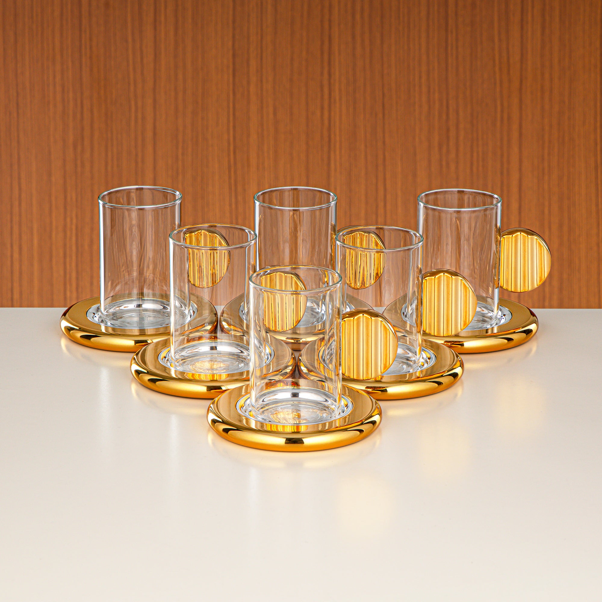 Almarjan Tea & Coffee Set 18 Pieces Silver & Gold