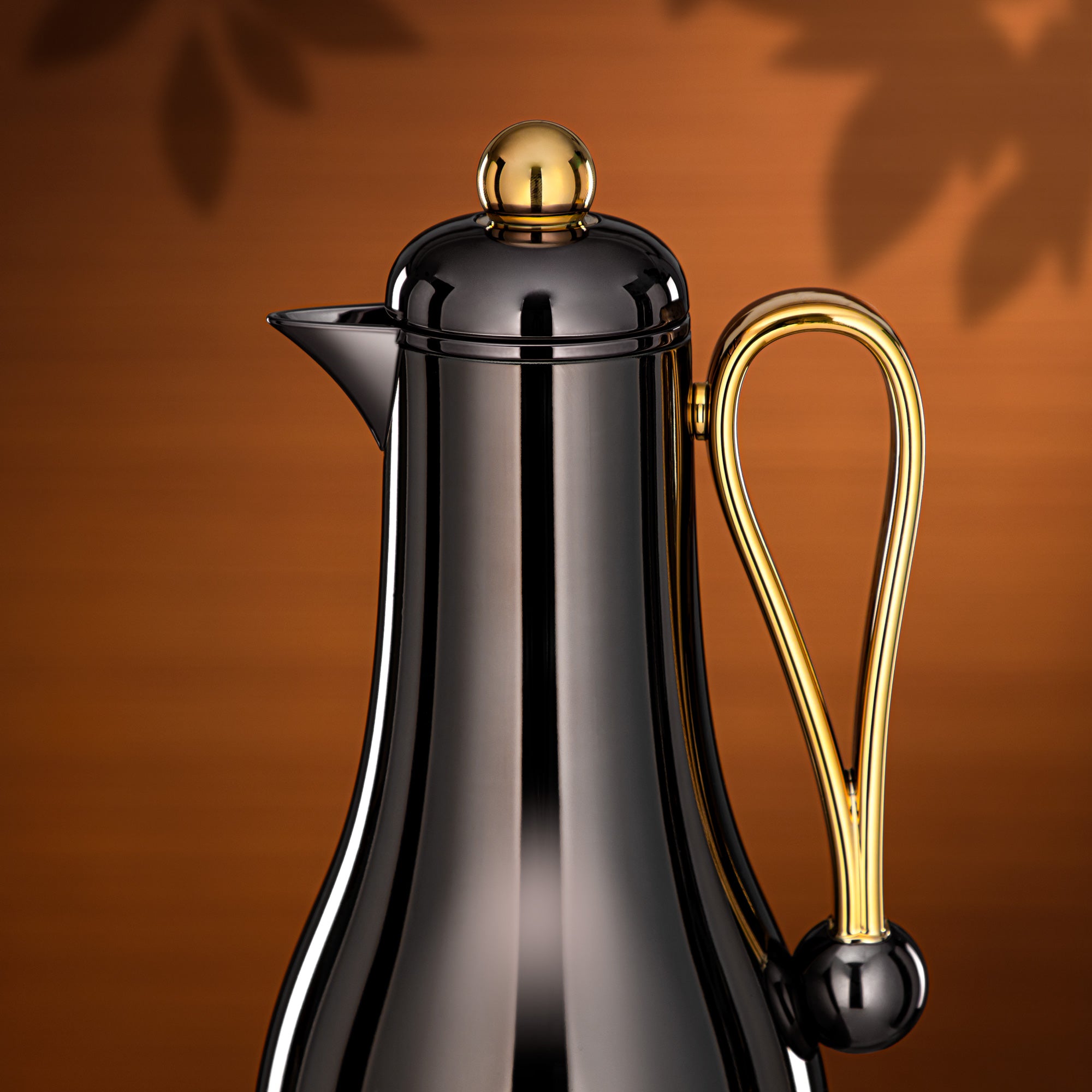 Almarjan Vacuum Flask Set 1L + 1L Gun Black & Gold