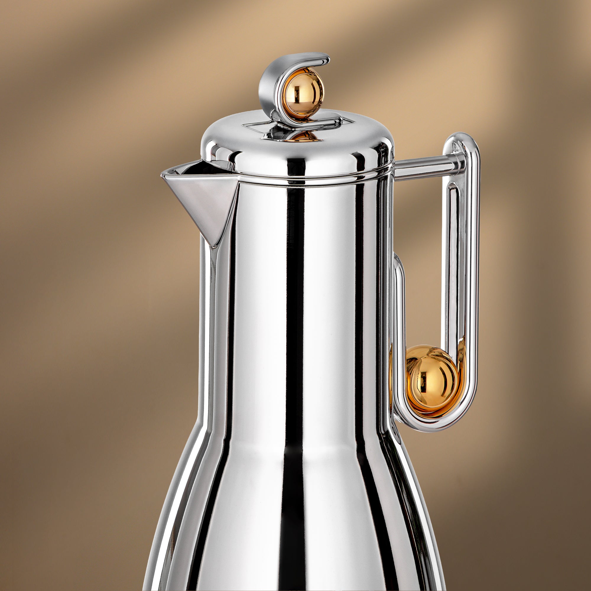 Almarjan Vacuum Flask Set, 2 Pieces – Gold & Silver