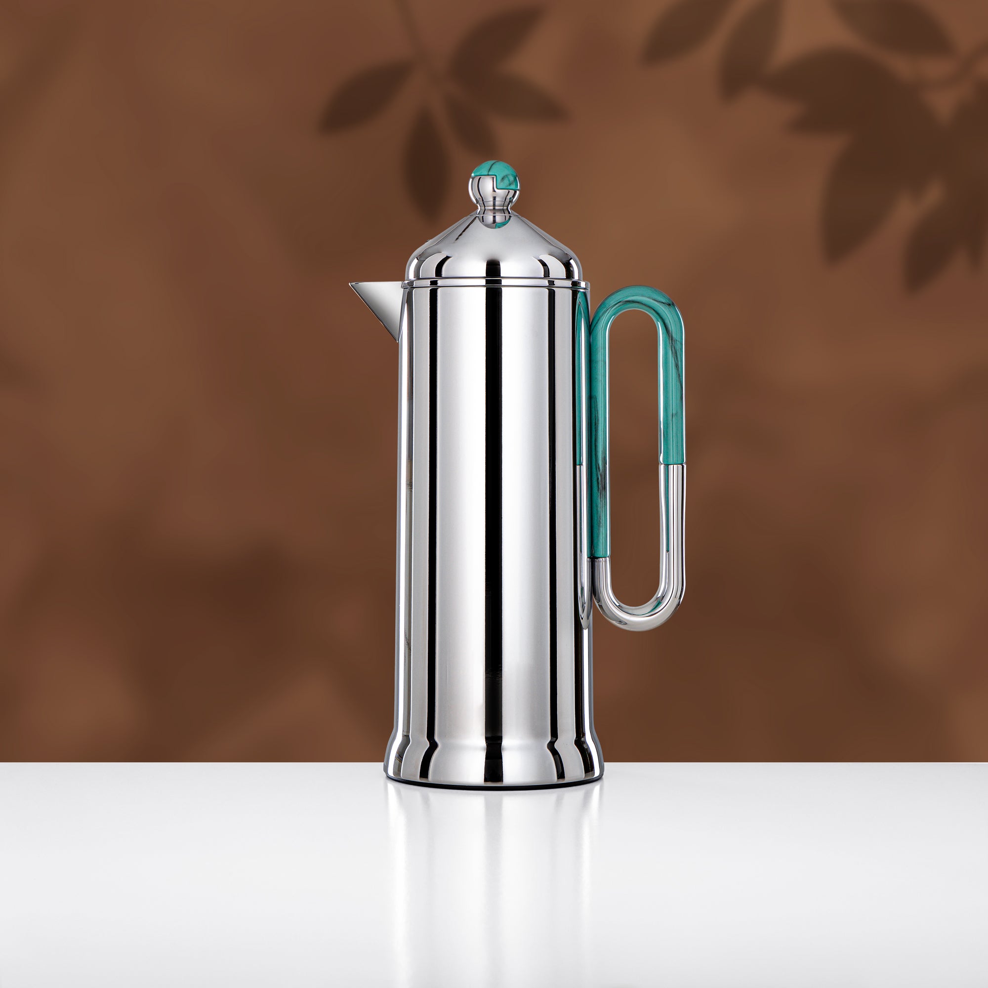 Almarjan 2 Pieces Vacuum Flask Set, Silver & Tiffany Marble