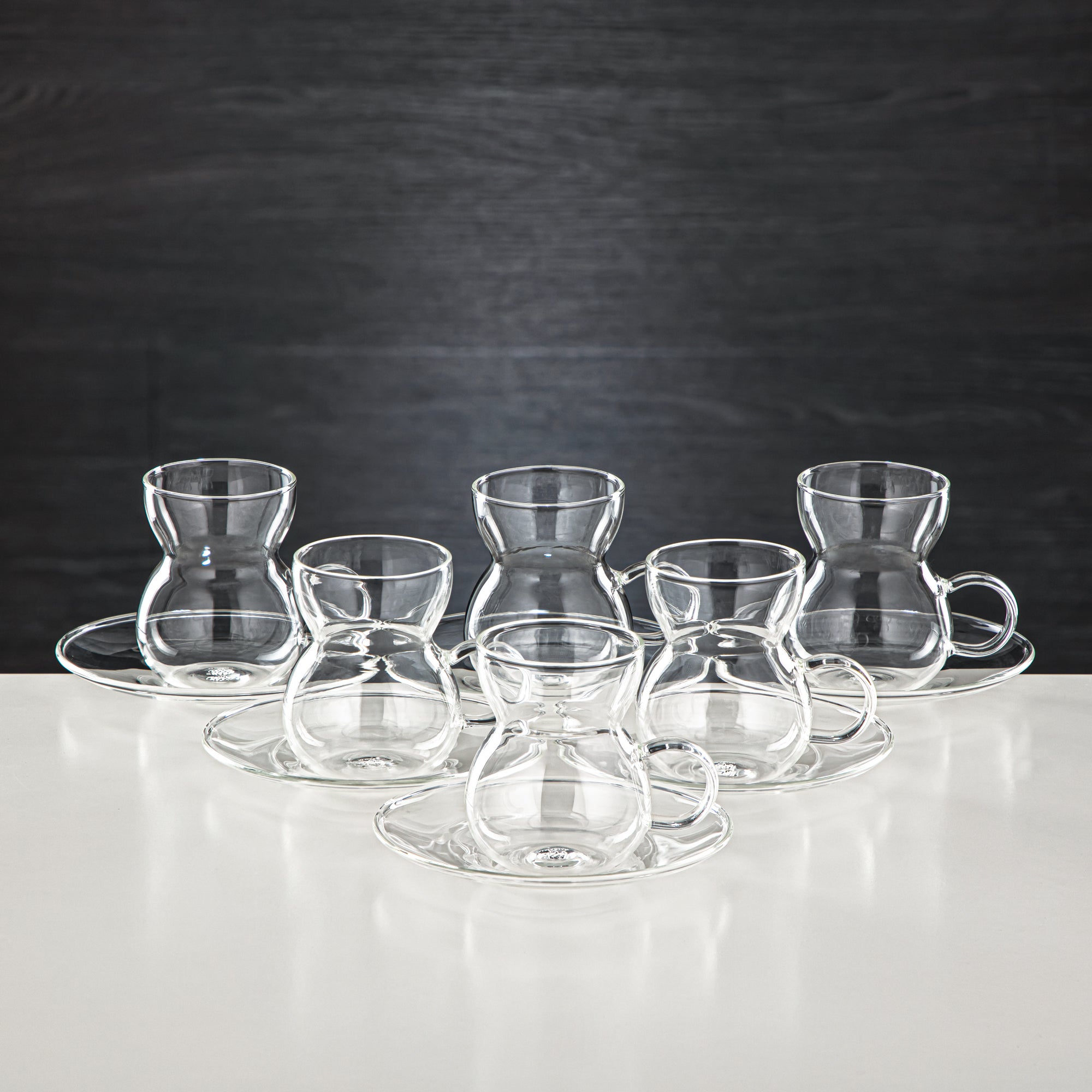 Almarjan 6 Pieces Borosilicate Glass Tea Cup - GLS0010104