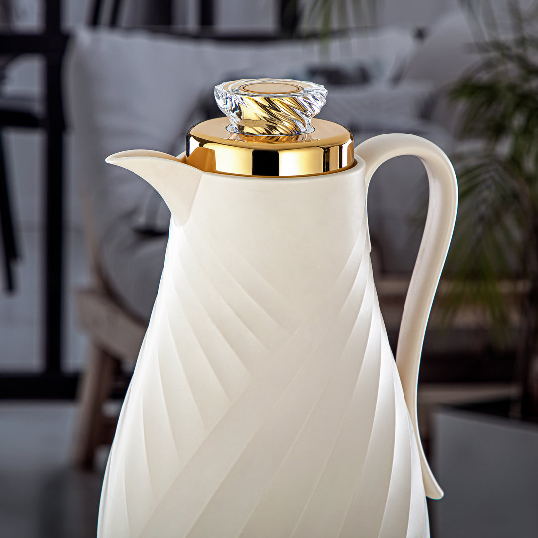 Almarjan 2 Pieces Vacuum Flask Set Ivory & Gold - GT109-070/100 IV/G