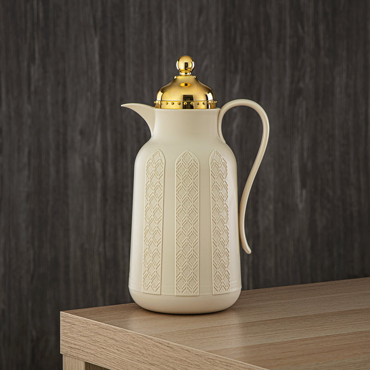 Almarjan 2 Pieces Vacuum Flask Set Ivory & Gold - GT110-070/100 IV/G