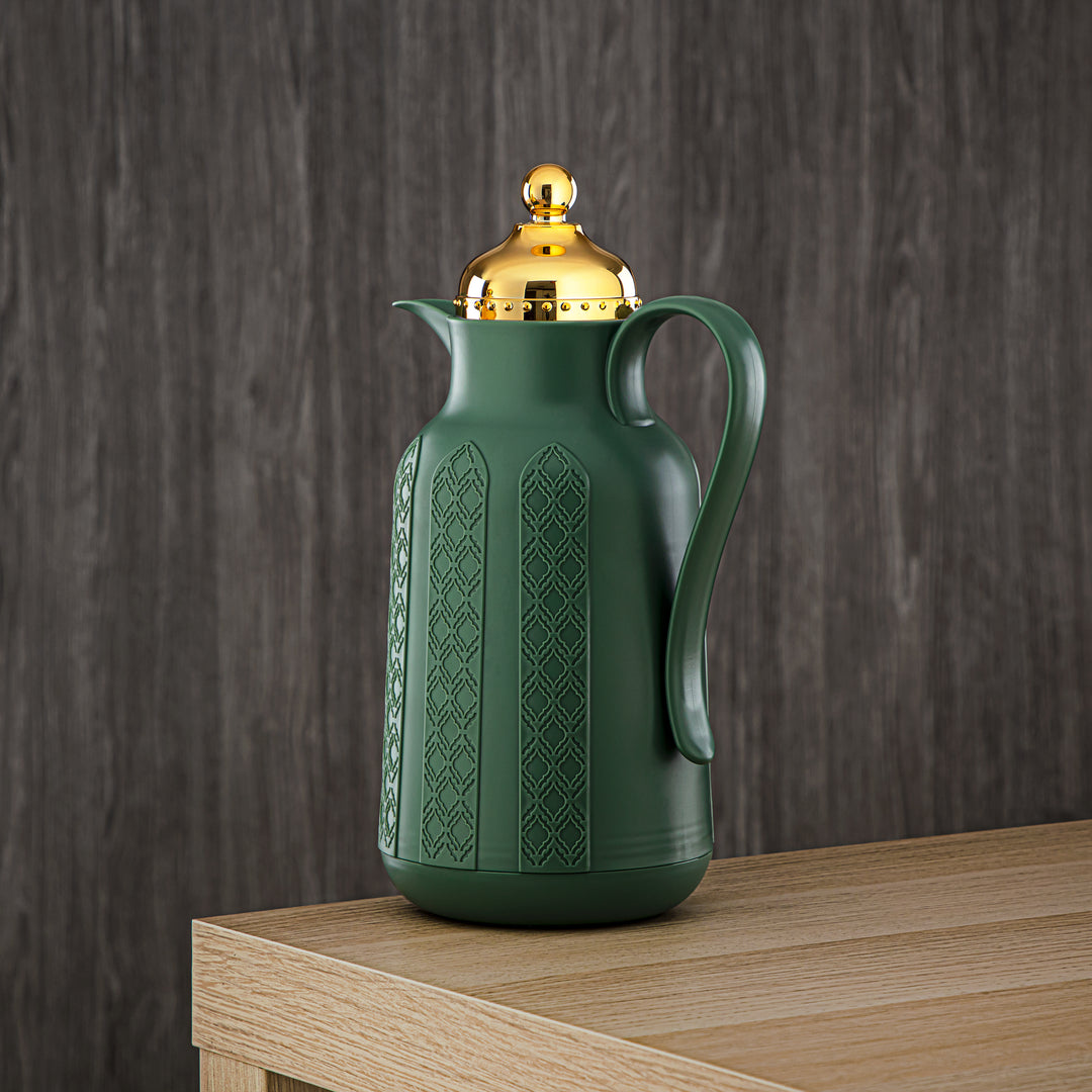 Almarjan 2 Pieces Vacuum Flask Set Sage Green & Gold - GT110-070/100 NGR/G