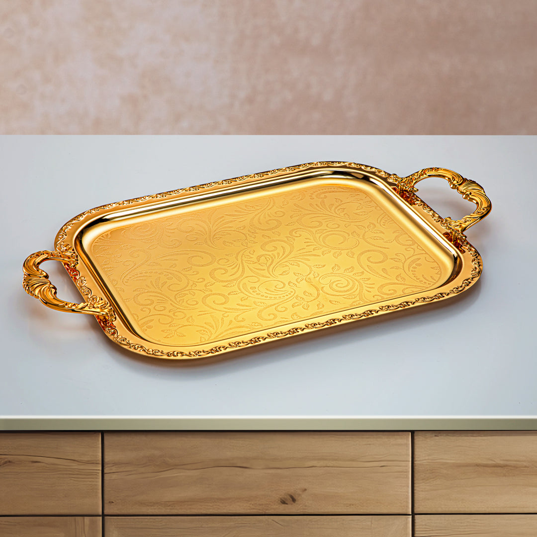 Almarjan 3 Pieces Serving Tray Set Gold - HT2305006