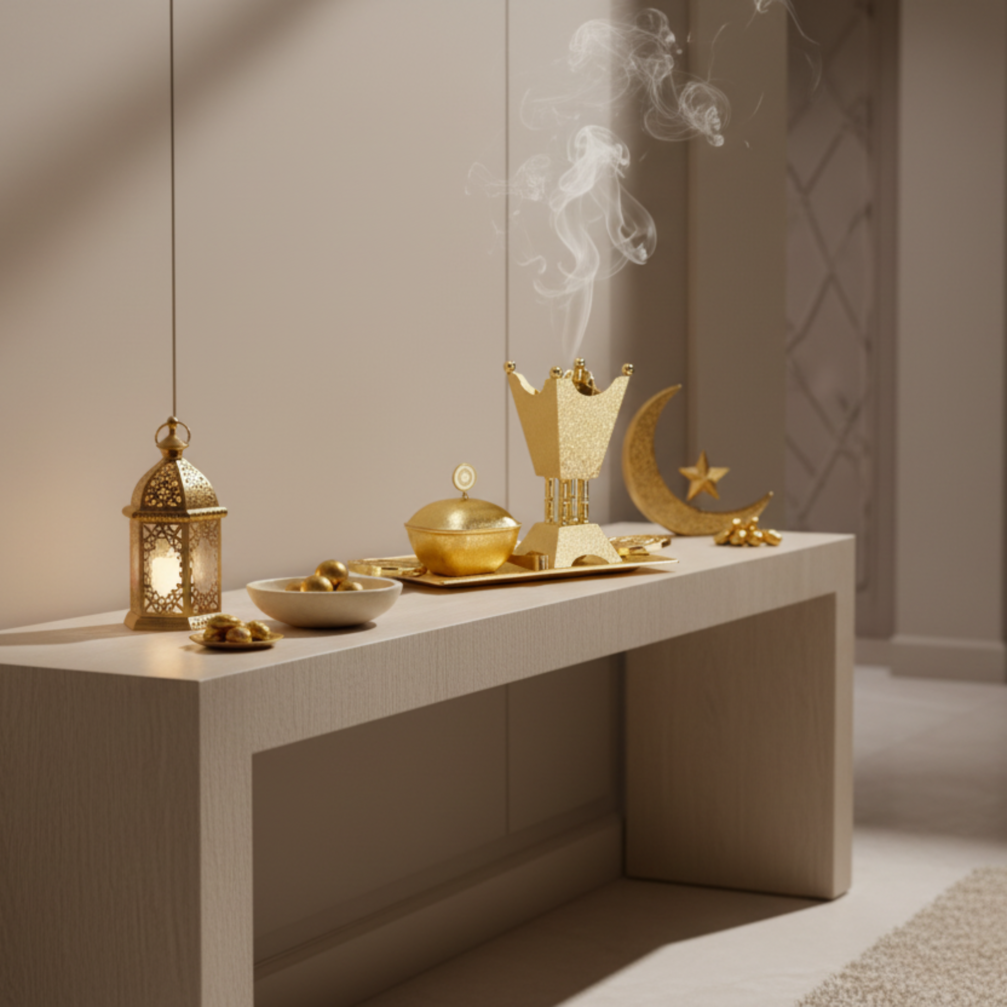 طقم مبخرة المرجان المكون من 3 قطع من النحاس