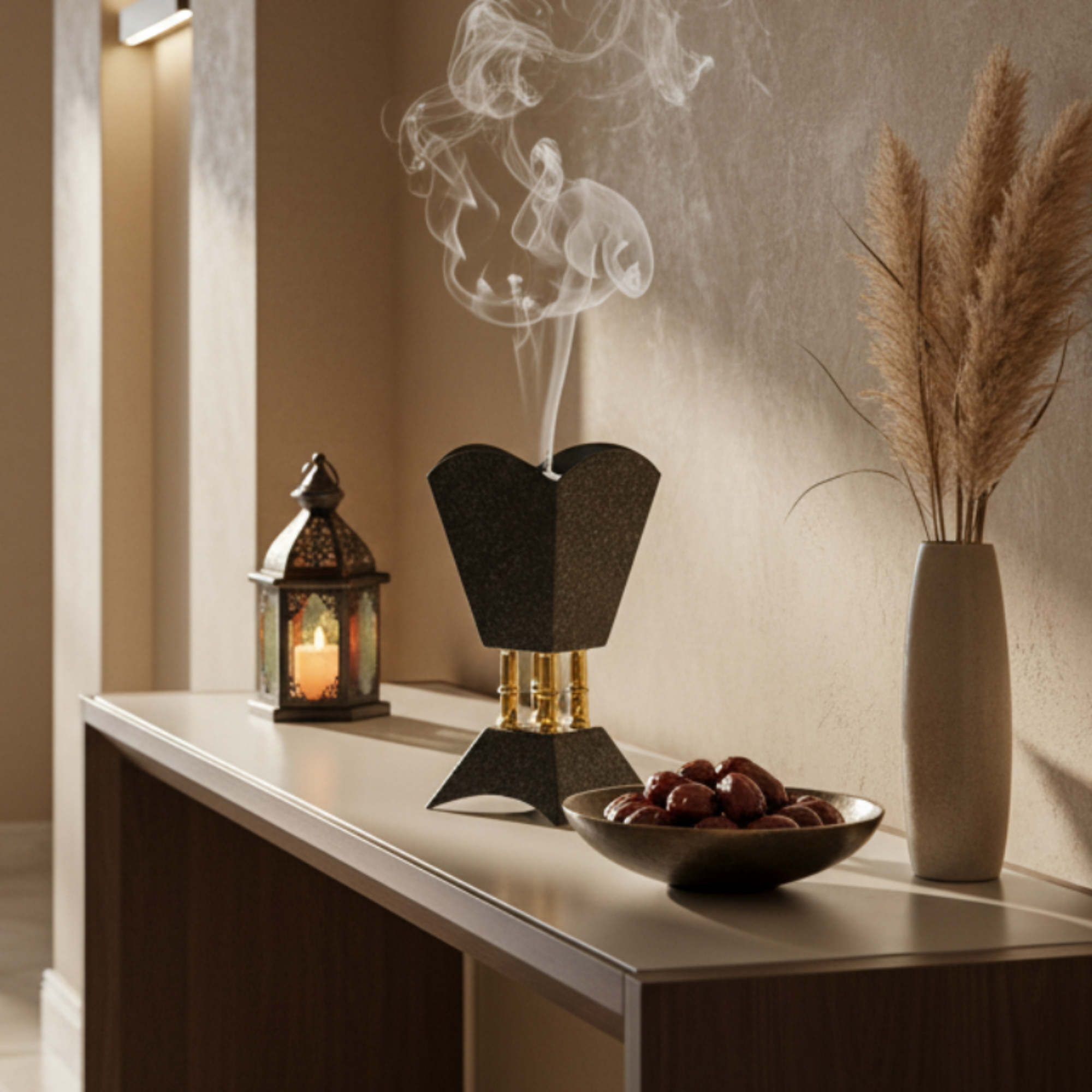 مبخرة المرجان باللونين الأسود والذهبي 23.5 سم